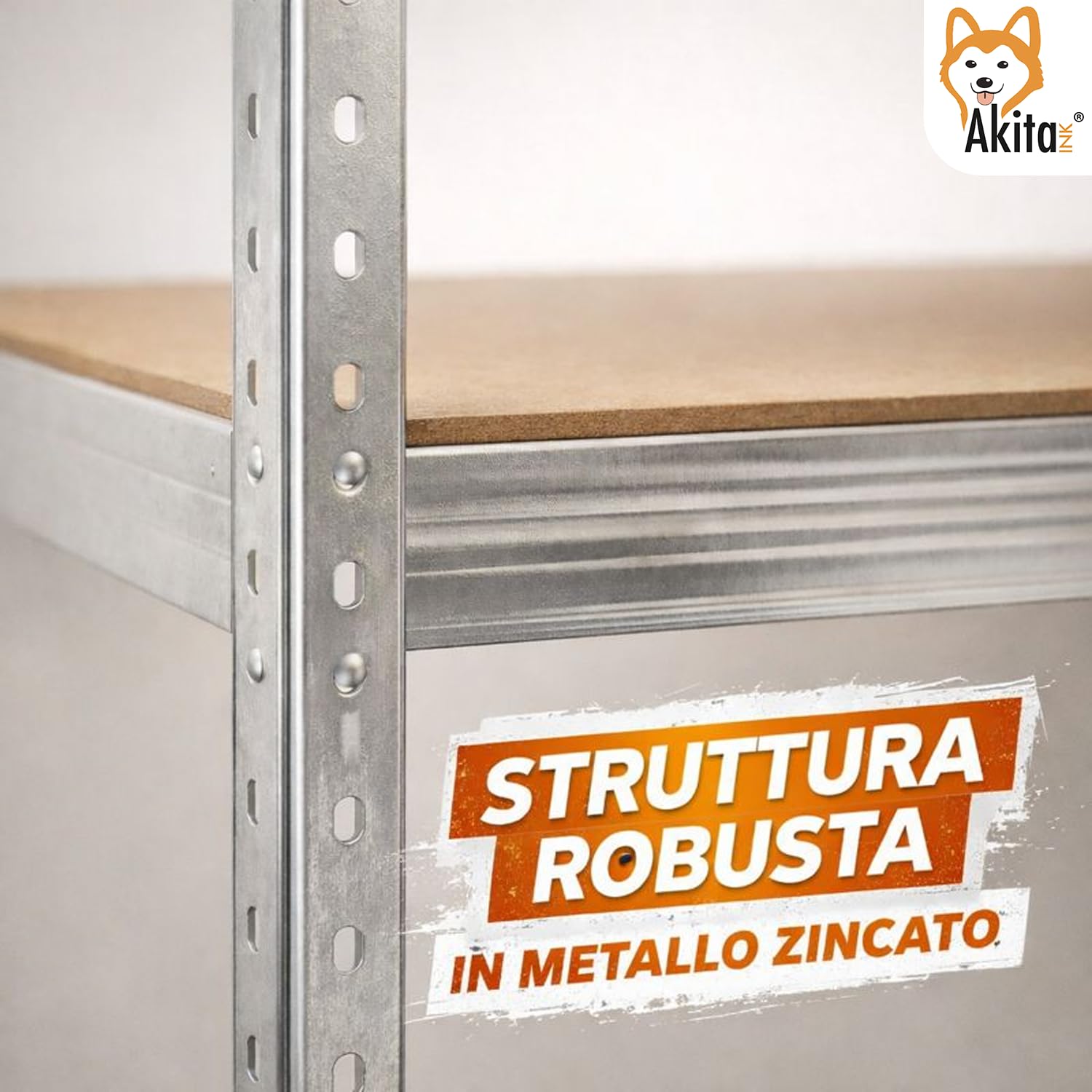 Akitaink Scaffale Metallo 180x90x40 cm 5 Ripiani 1 Pezzo