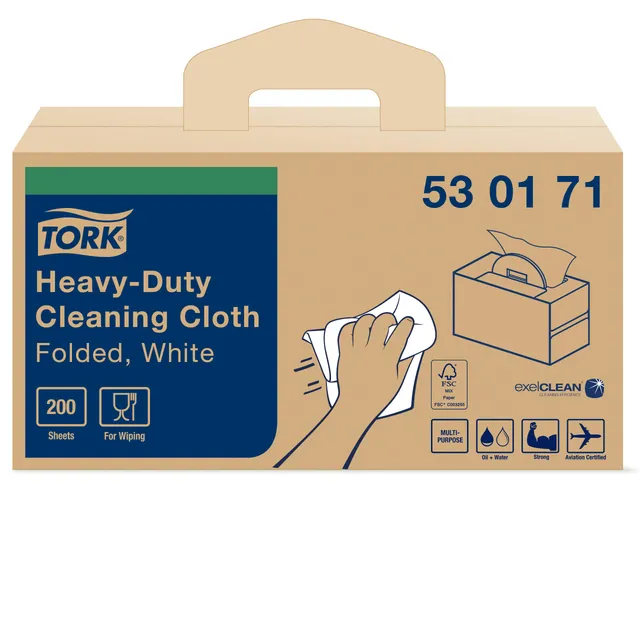 Tork 530171 Panni Pulizia Bianchi 200 pezzi Resistenti