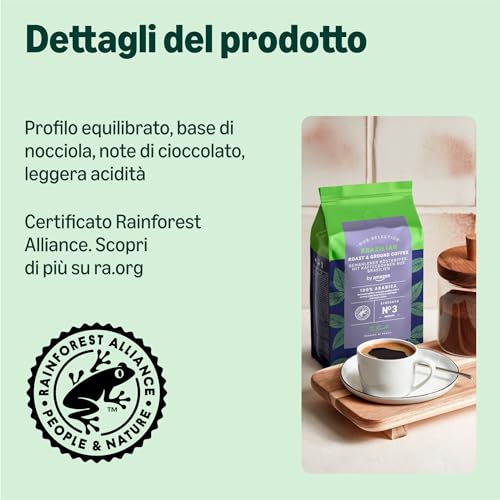 by Amazon Caffè Macinato Brasiliano 6x227g 100% Arabica