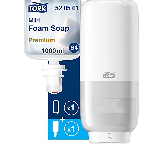 Tork S4 Dispenser Sapone Schiuma Bianco + Ricarica 1 L Delicato