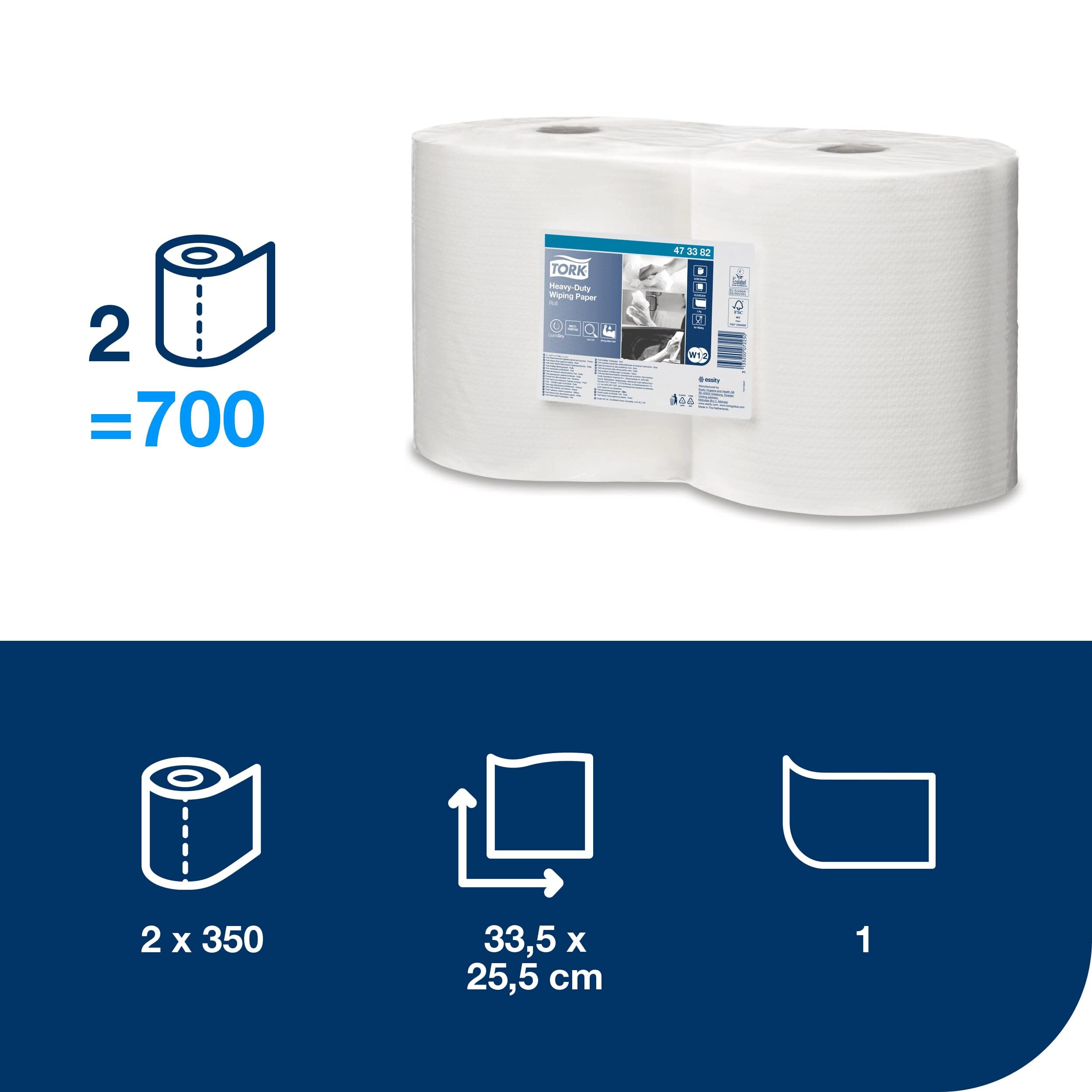 Tork QuickDry Premium 473382 carta asciugatura 1 velo 2x117 m