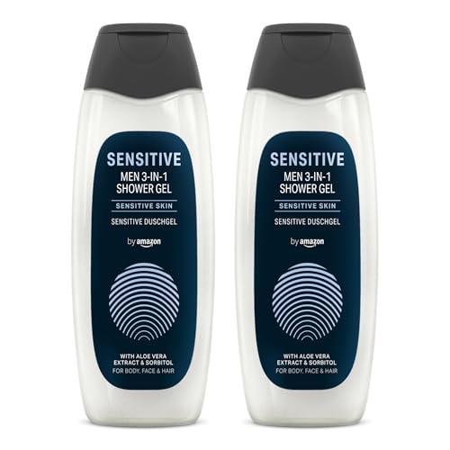 by Amazon Gel Doccia Uomo 3 in 1 Sensitive 2x500 ml