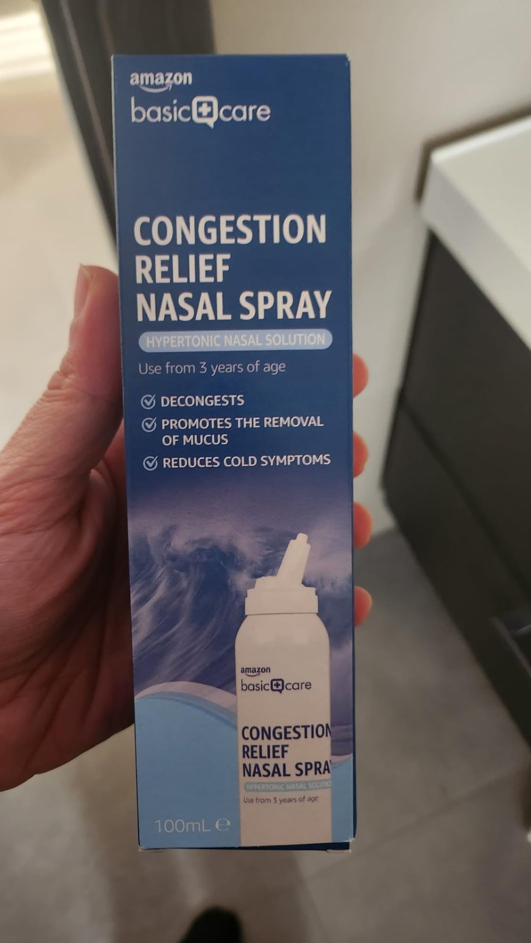 Amazon Basic Care spray nasale 100 ml soluzione ipertonica acqua di mare