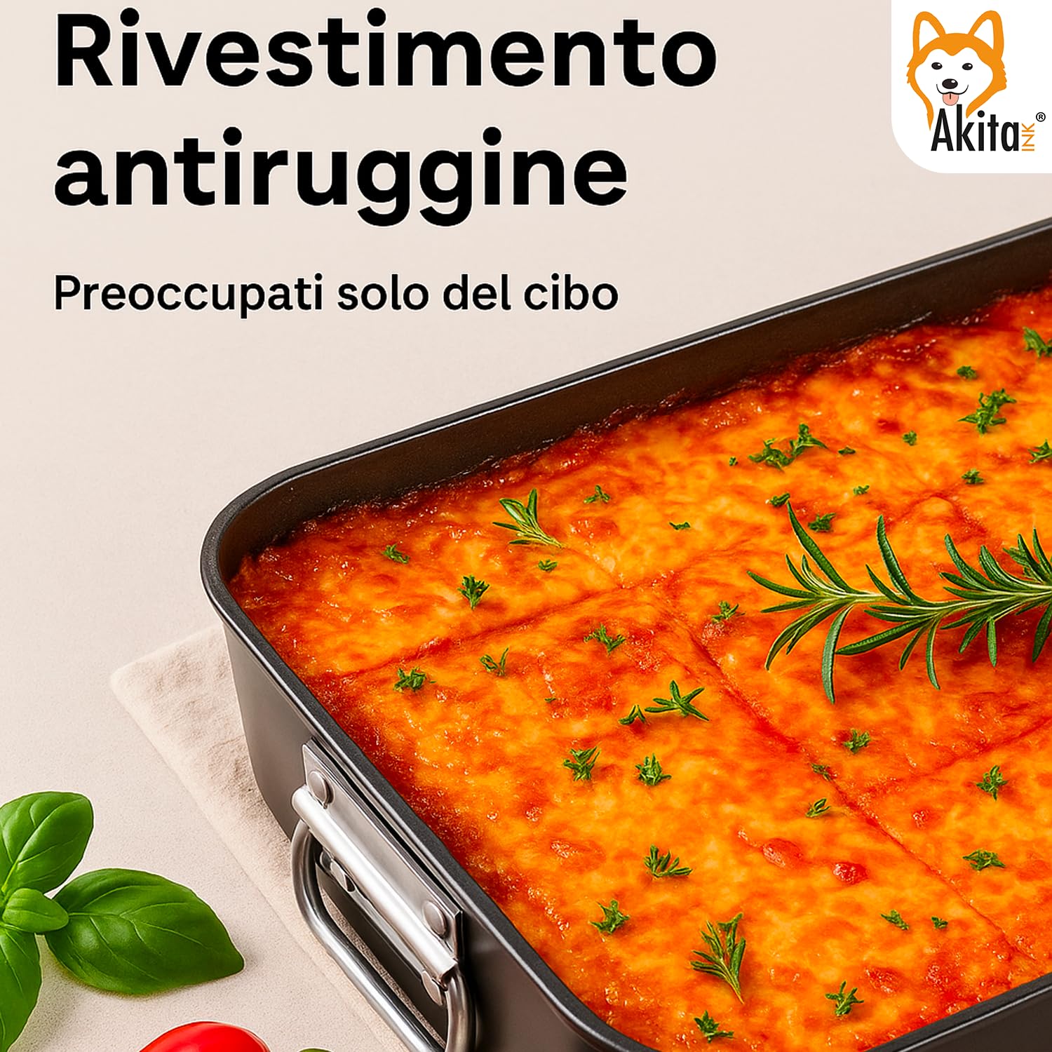 Akitaink Set 4 Teglie Antiaderenti 20-35 cm acciaio