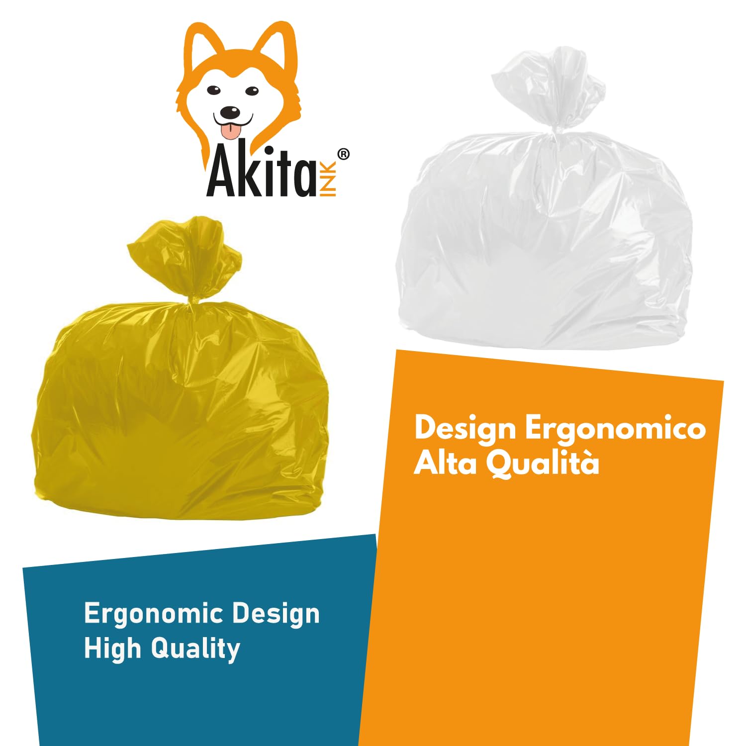 Akitaink sacchi spazzatura 50x60 cm blu 30 L 120 pz
