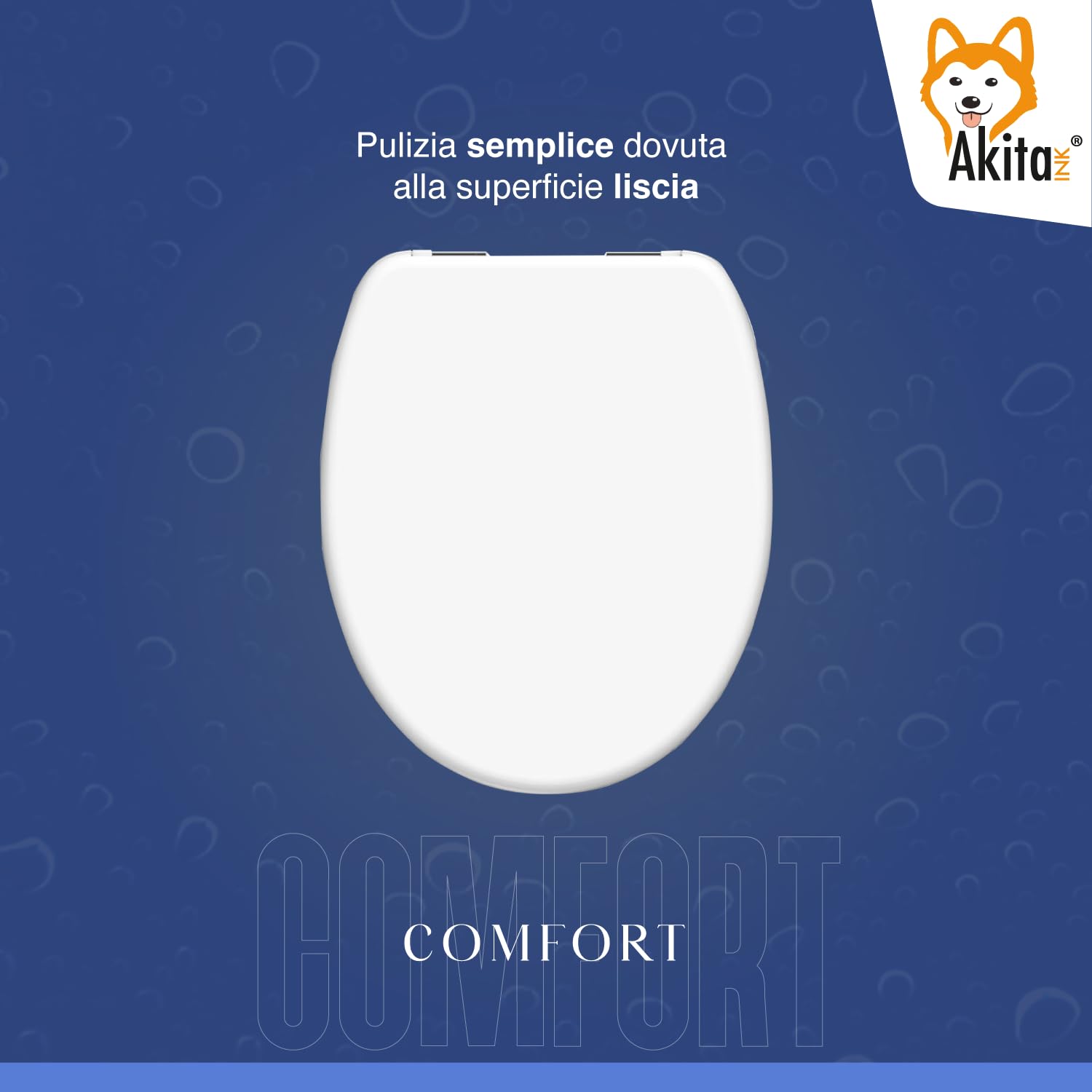 Akitaink copriwater universale legno MDF bianco