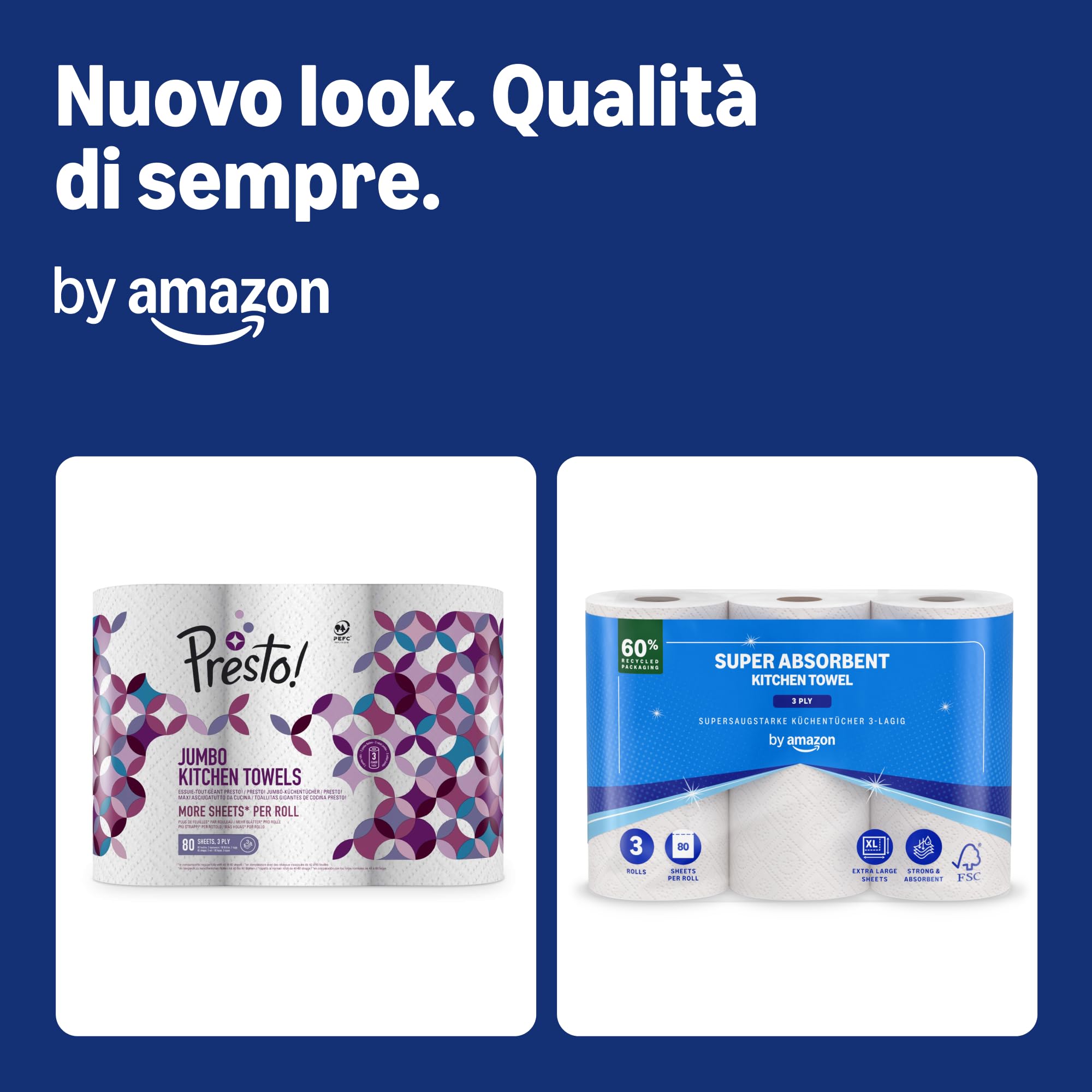Presto Asciugatutto Jumbo carta cucina 18 rotoli 3 veli