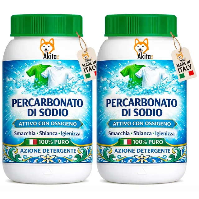 Akitaink percarbonato di sodio bucato 2 kg sbiancante ecologico
