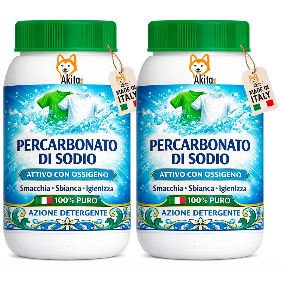 Akitaink percarbonato di sodio bucato 2 kg sbiancante ecologico