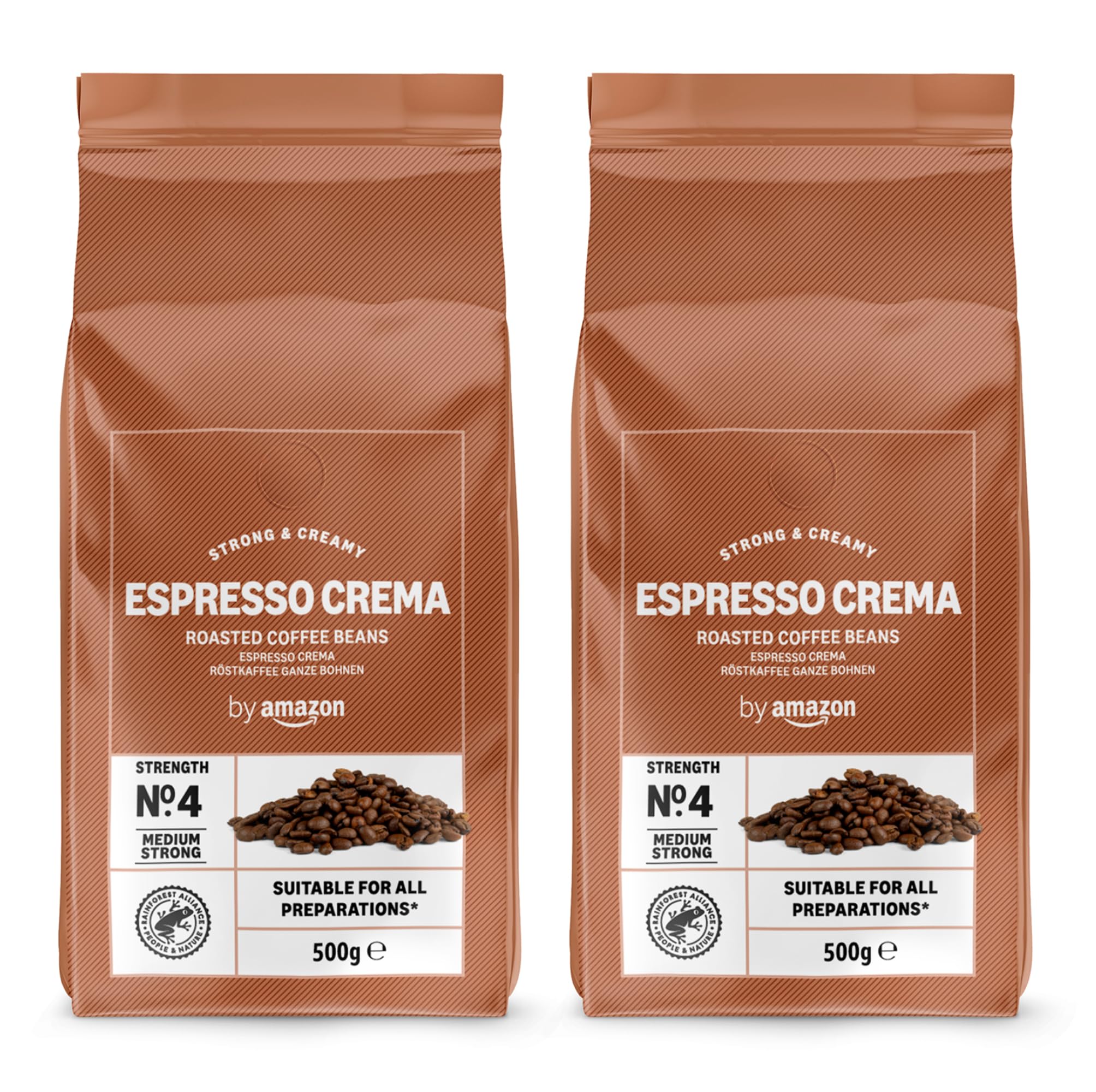by Amazon Espresso Crema caffè in grani 2x500g tostatura chiara