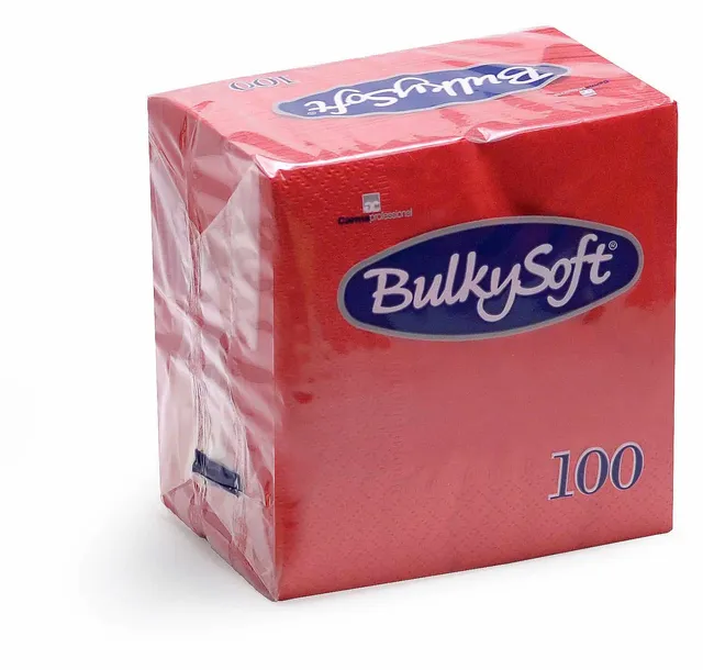 Bulkysoft Rainbow tovaglioli 33x33 2 veli rossi 100 pezzi