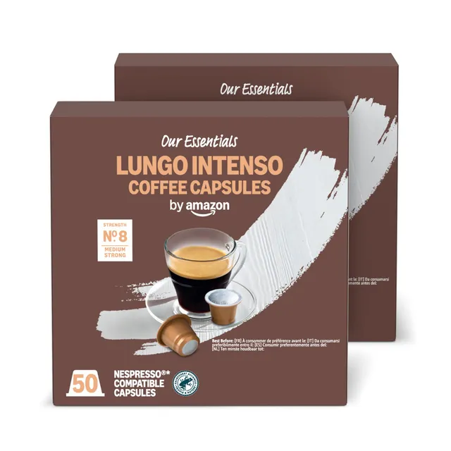 by Amazon Lungo Intenso capsule caffè Nespresso 100 pezzi