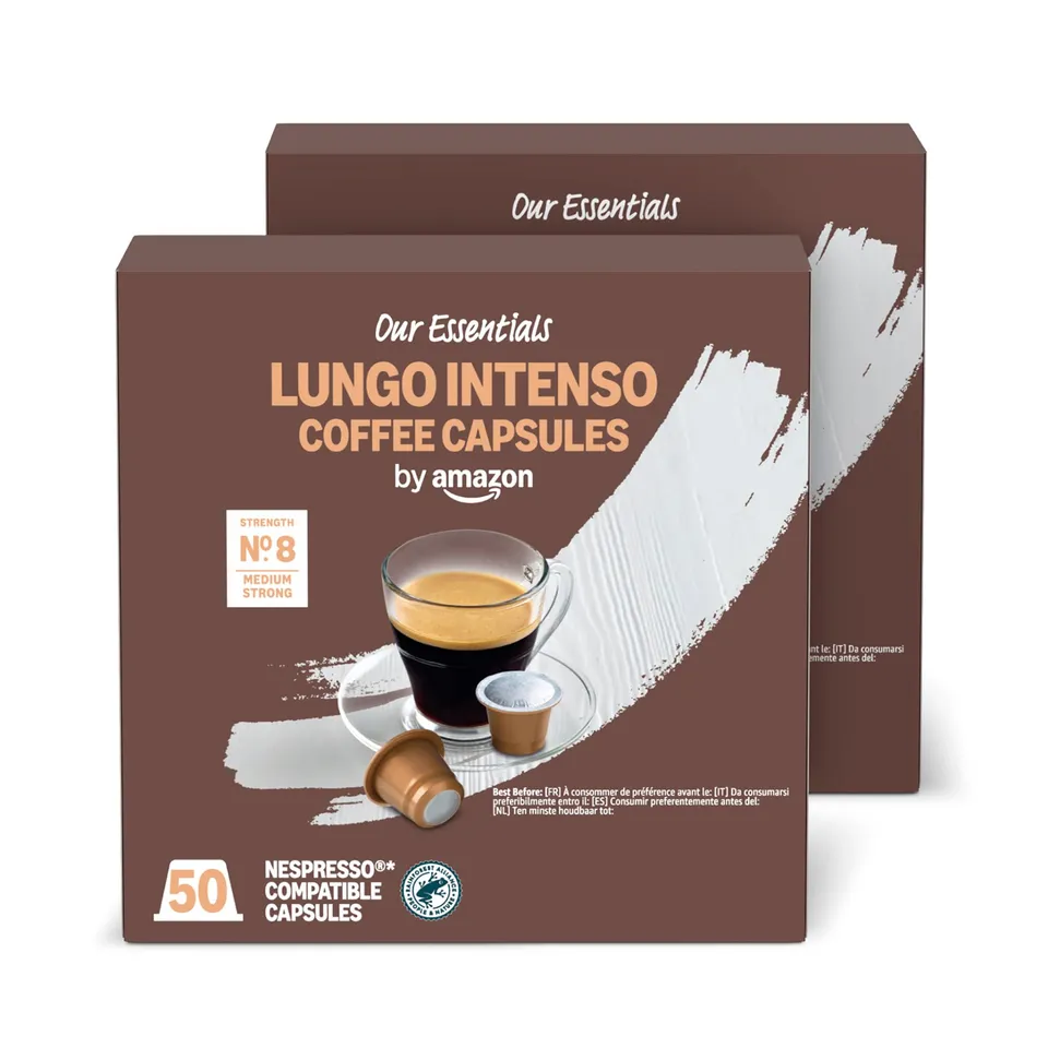 by Amazon Lungo Intenso capsule caffè Nespresso 100 pezzi