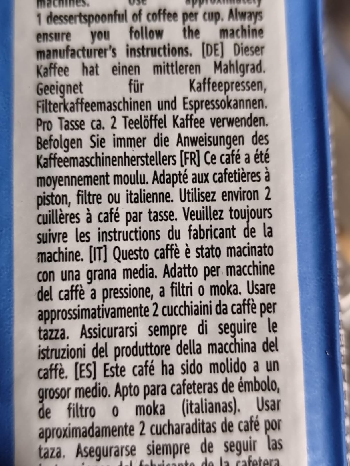 by Amazon Decaffeinato caffe macinato 1 kg 4x250 g moka