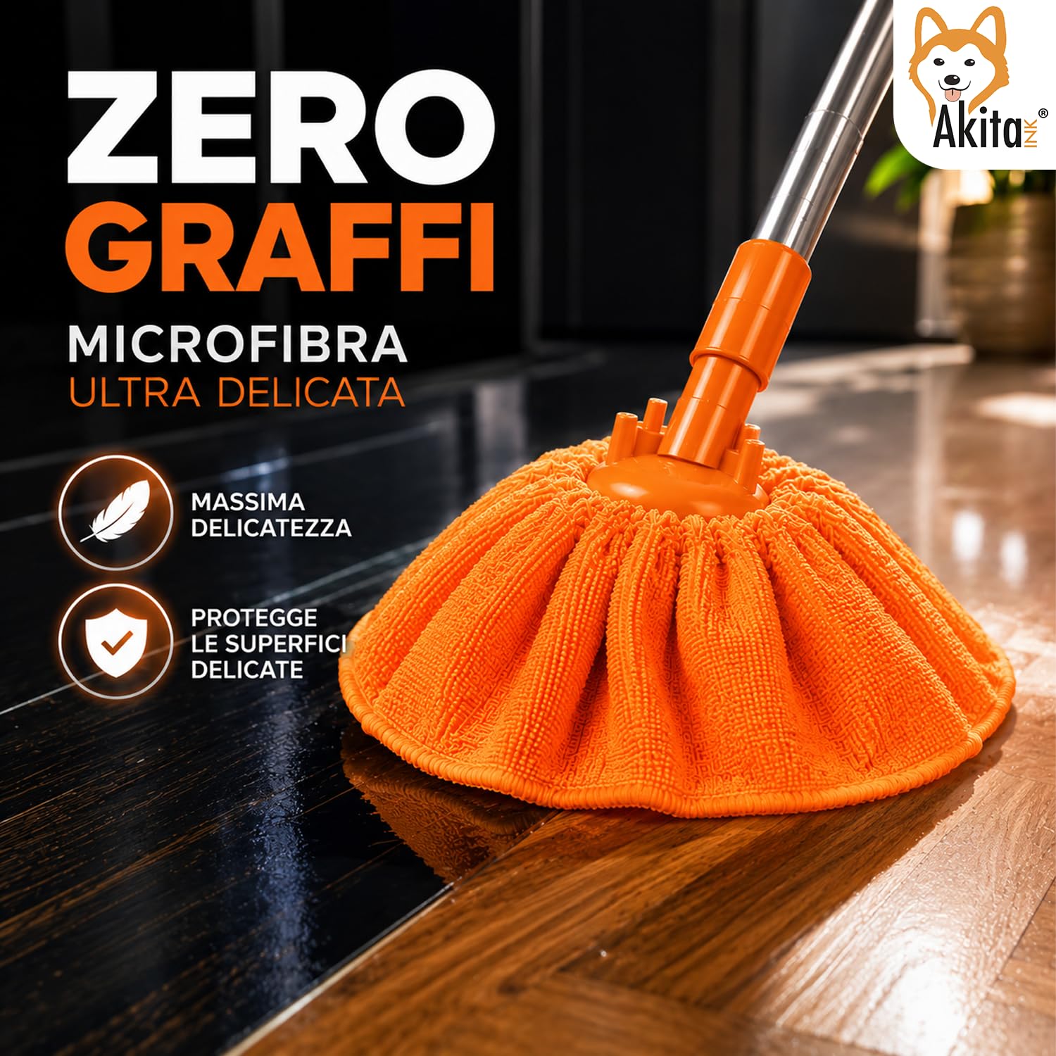 Akitaink Mop Gonnellina 150 g Set 3 Pezzi Colorati