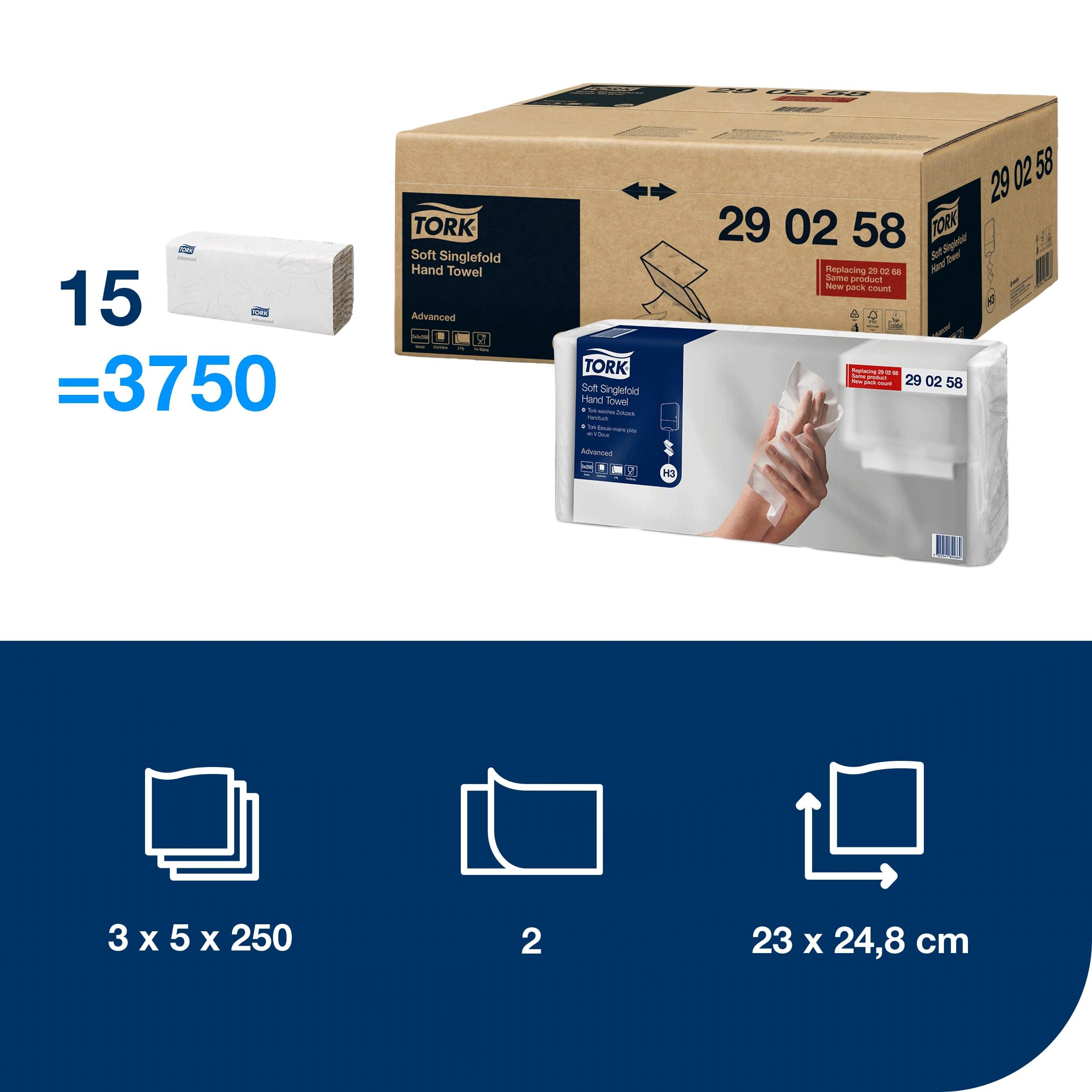 Tork 290258 asciugamani carta 2 veli 15x250 H3