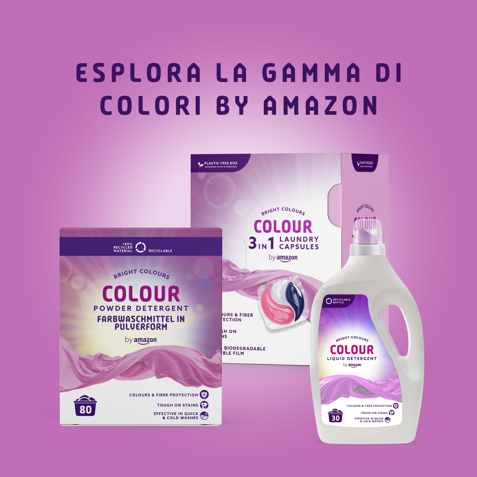 by Amazon detersivo polvere colorati 4,8 kg 80 lavaggi