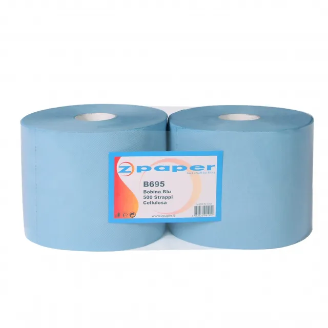 Zpaper B695 bobina industriale blu 2 rotoli 500 strappi