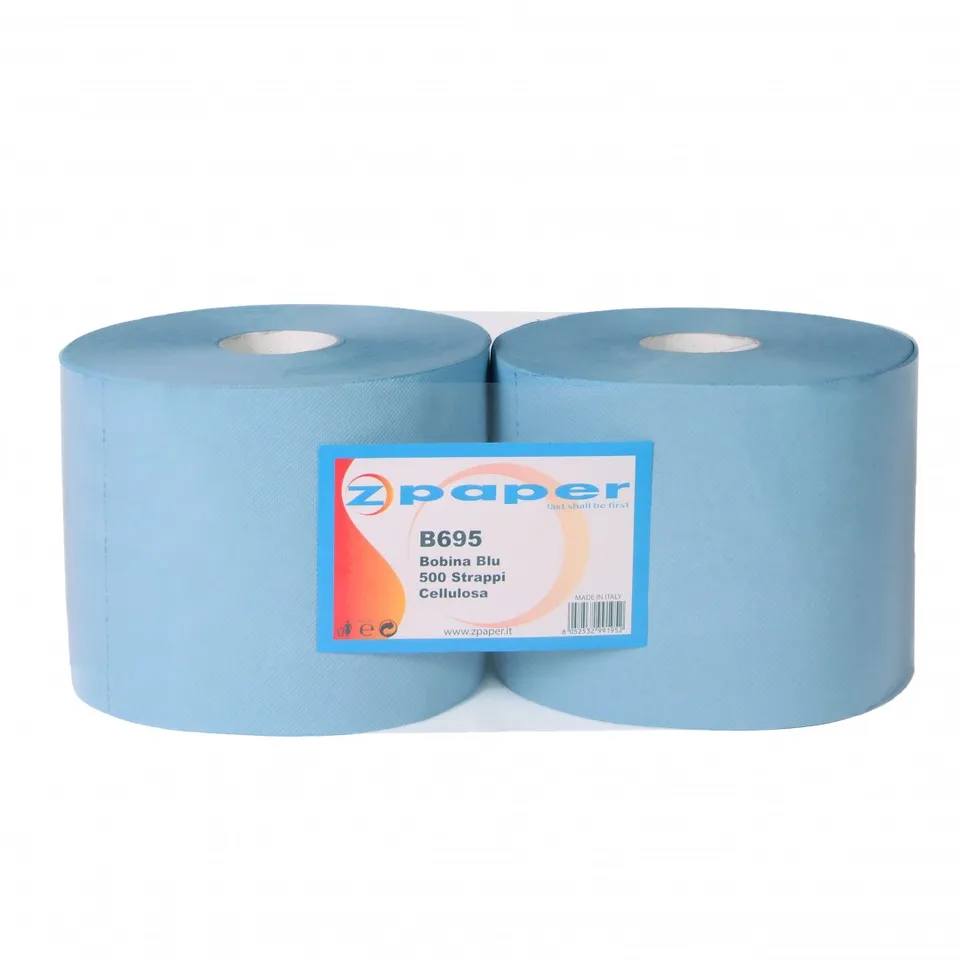 Zpaper B695 bobina industriale blu 2 rotoli 500 strappi