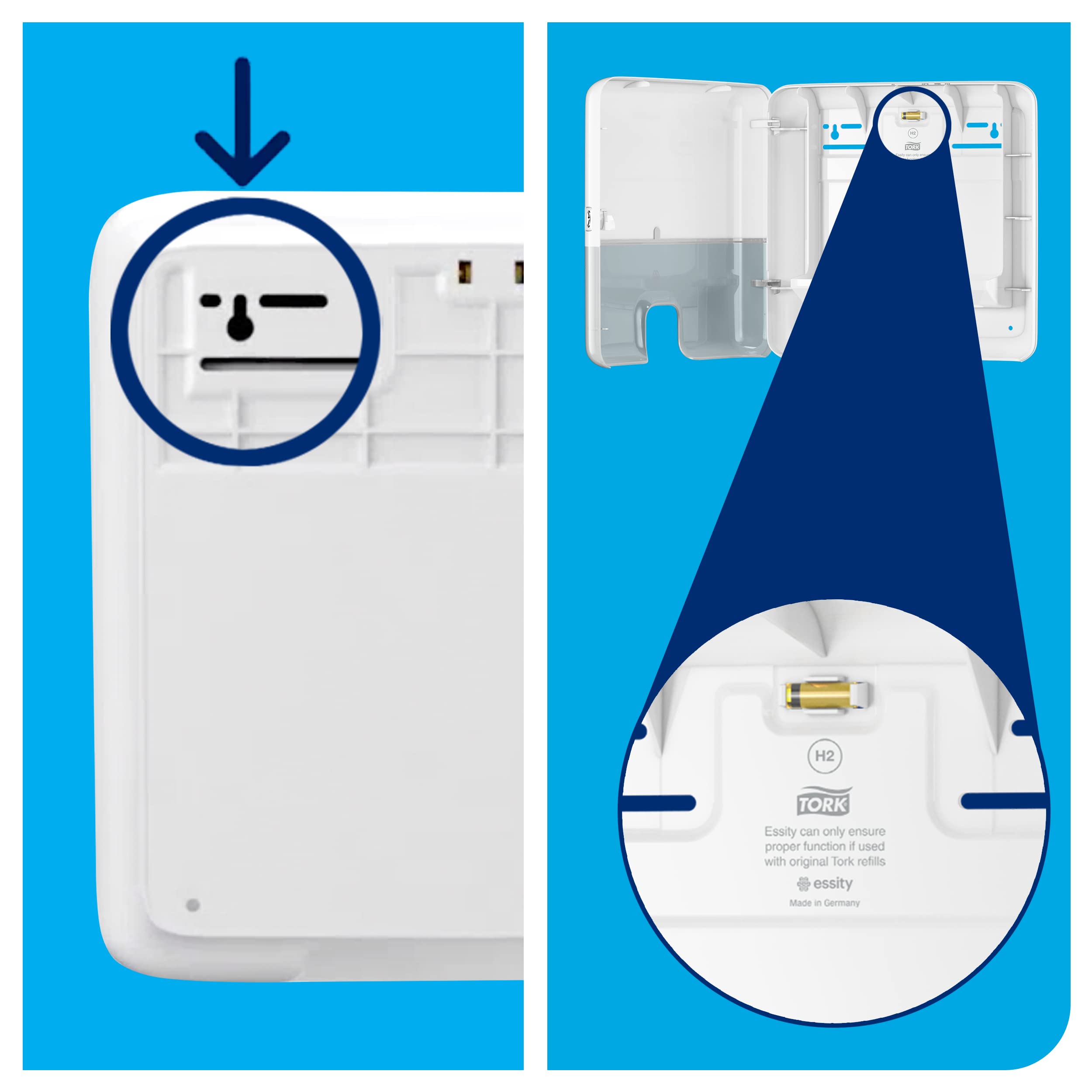 Tork Elevation 552108 dispenser asciugamani Mini nero H2