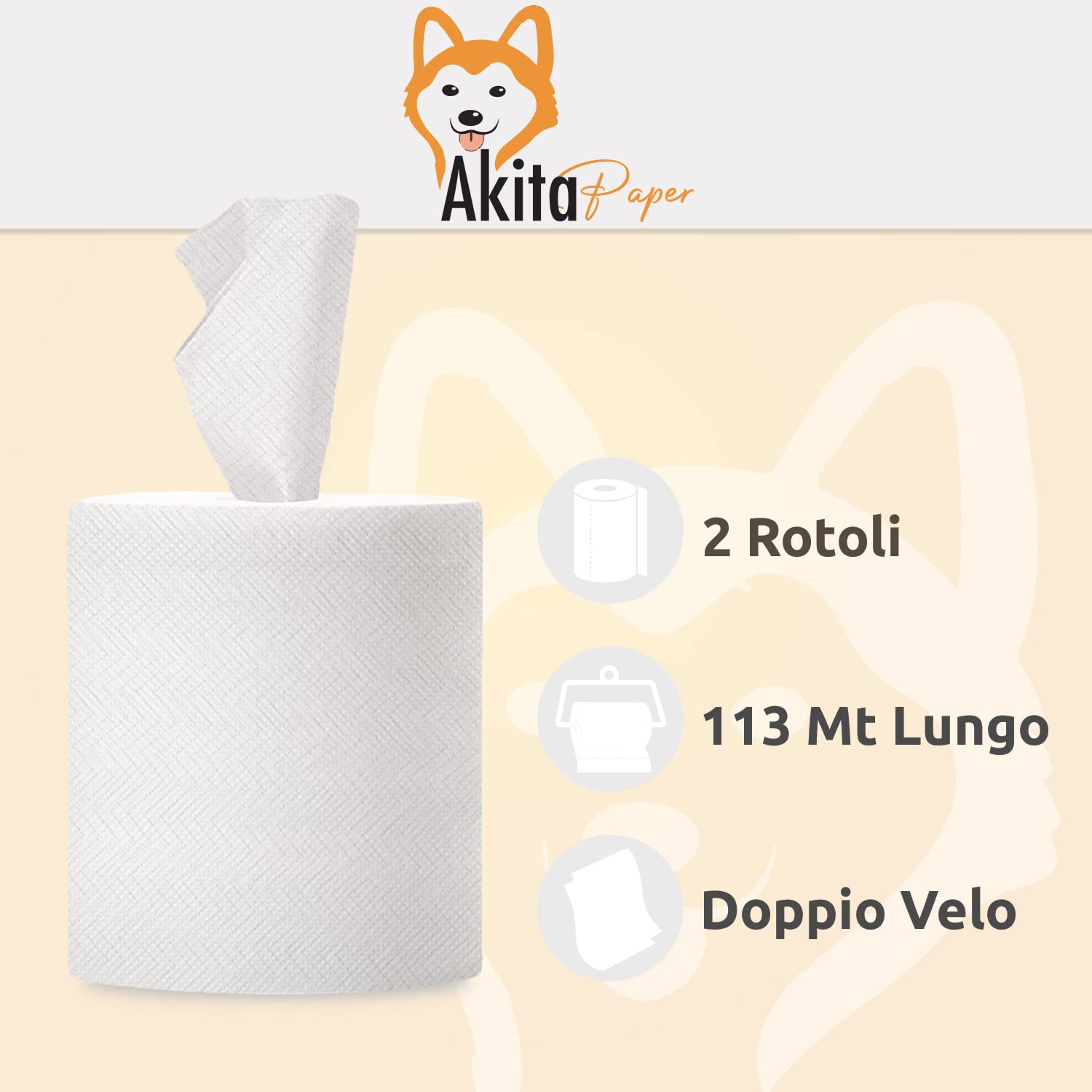 Akitaink rotoloni asciugatutto 2 veli 2 rotoli 800 strappi