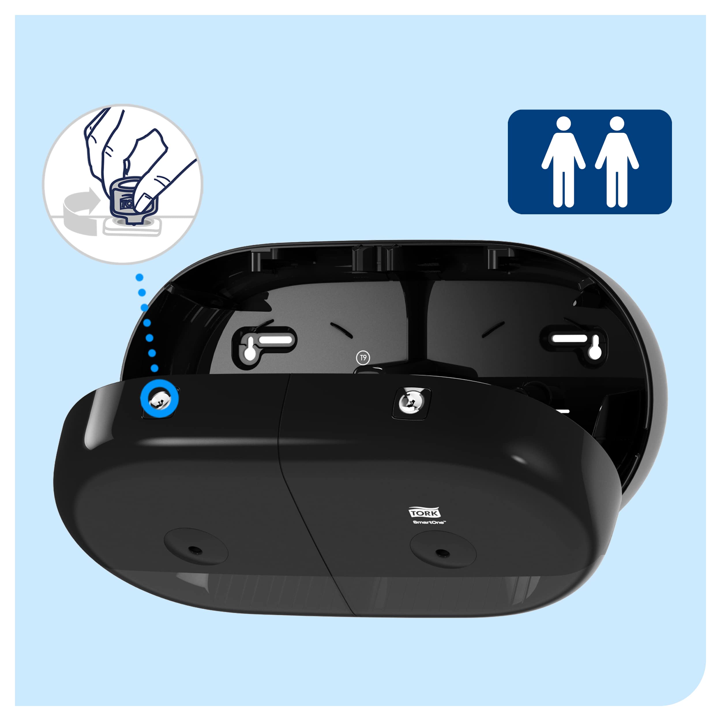 Tork SmartOne Mini Twin dispenser carta igienica nero T9