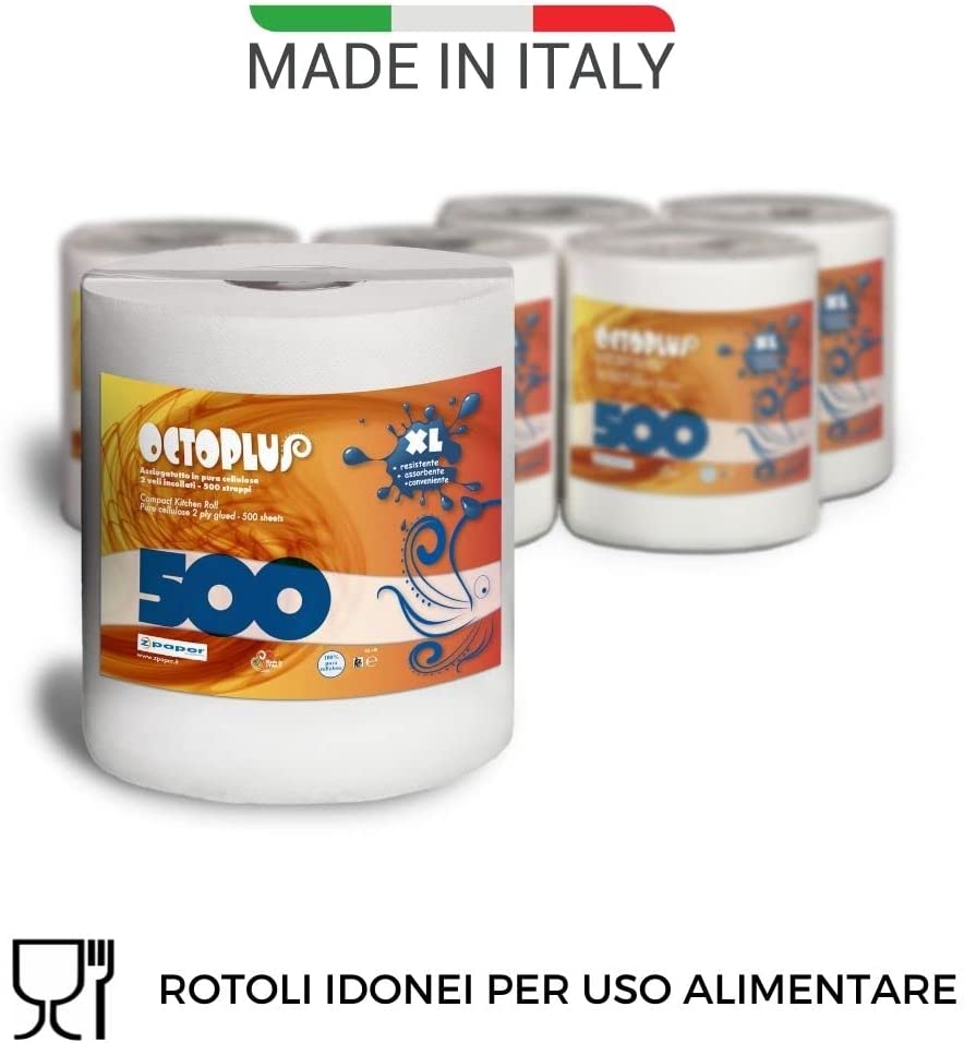 Zpaper OCTOPLUS P500 carta asciugatutto 6 rotoli 500 strappi 2 veli