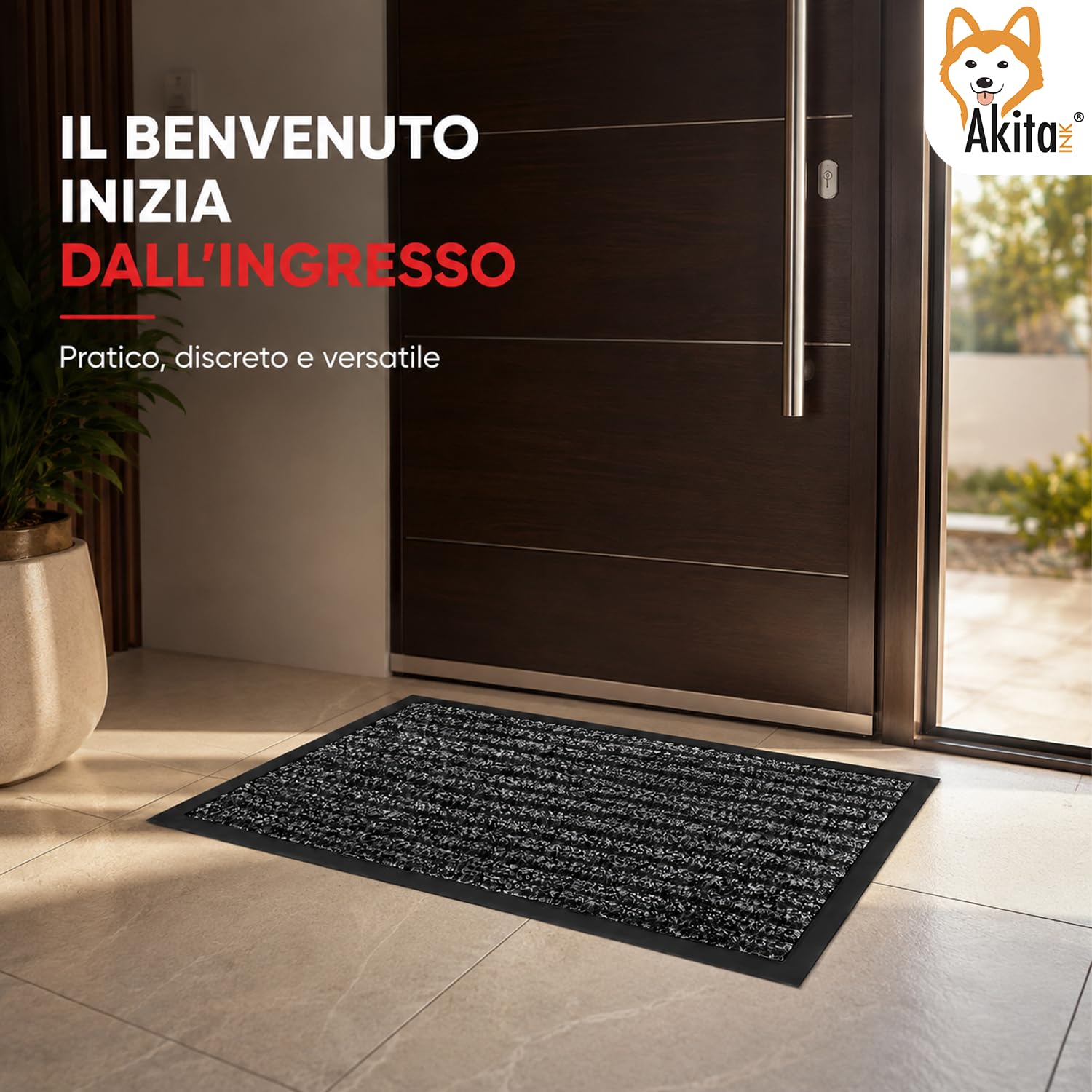 Akitaink Drive Zerbino 40x60 cm Grigio 5 mm Ingresso