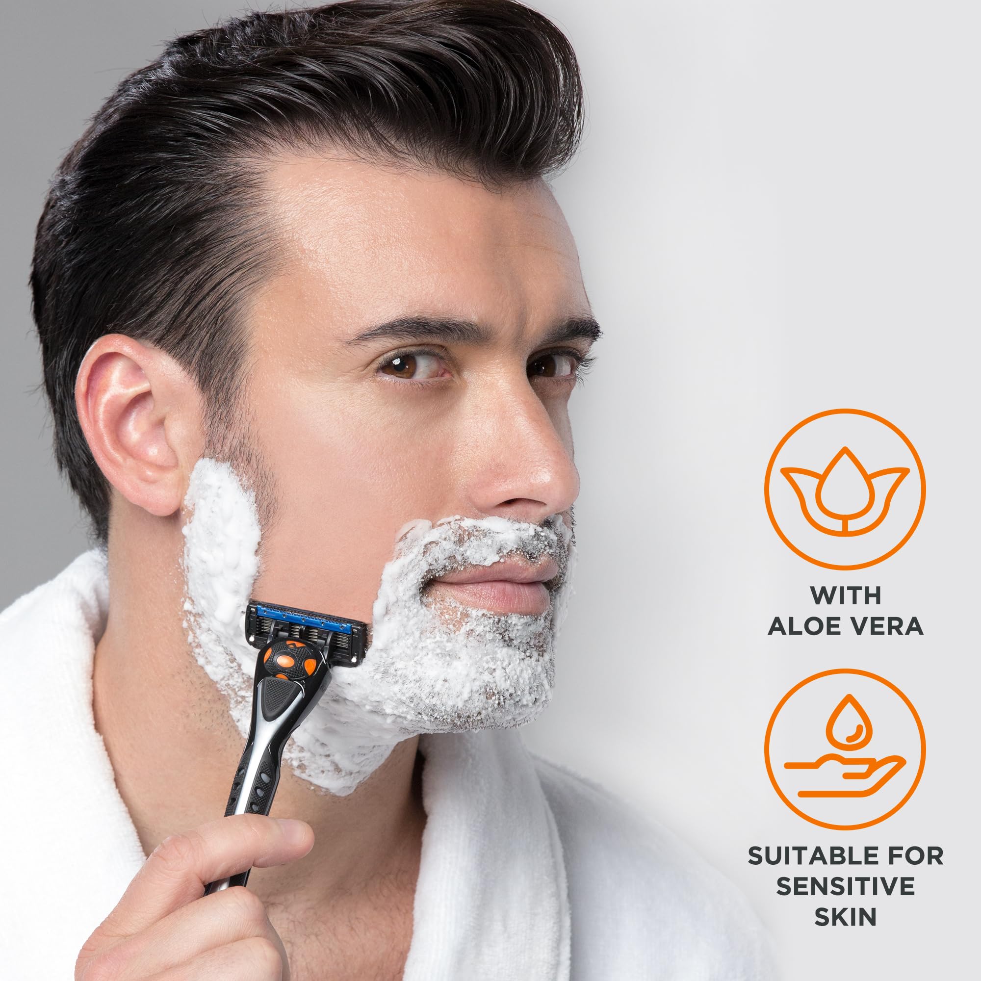 by Amazon rasoio uomo 5 lame + 6 ricariche pelle sensibile
