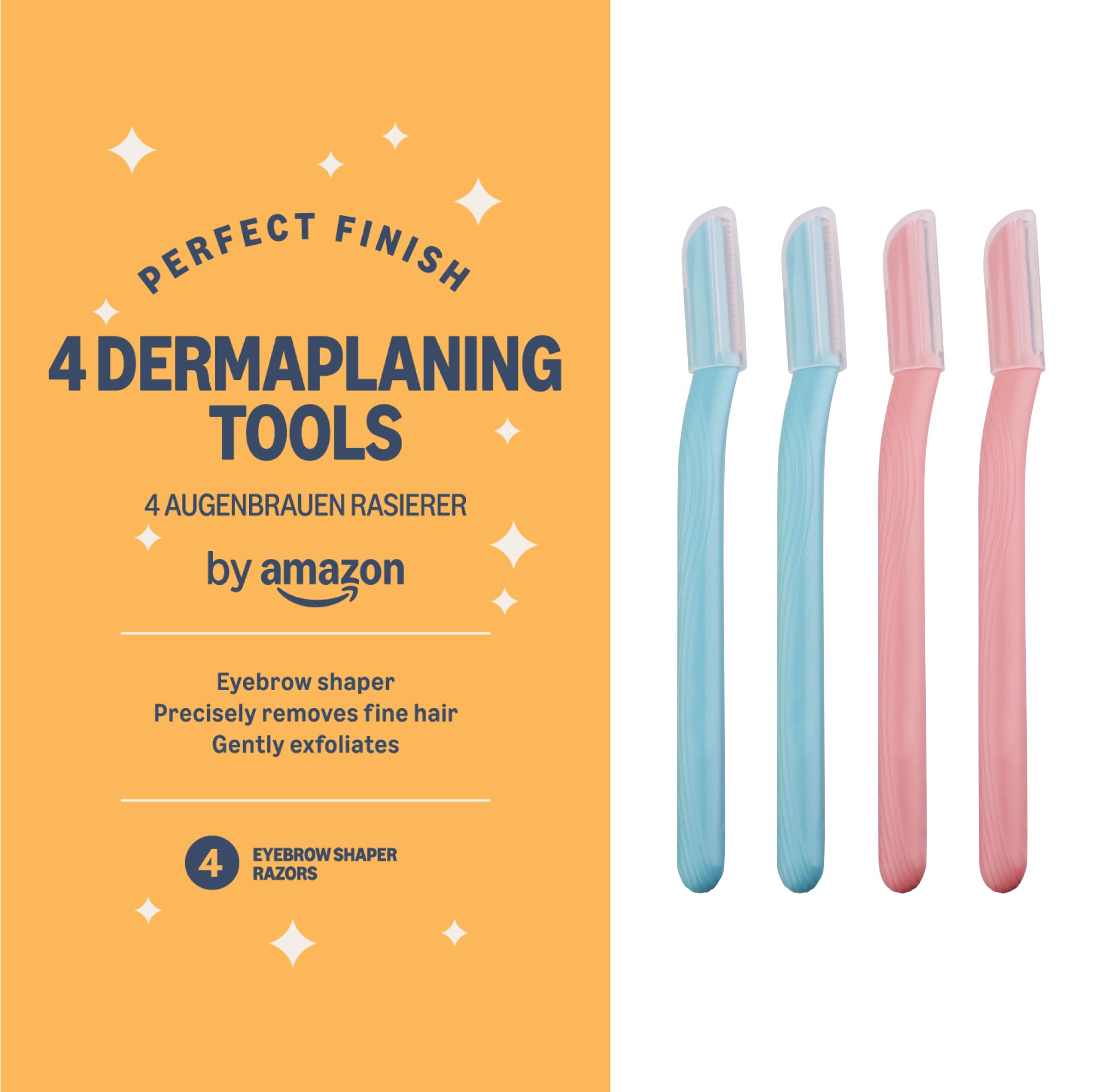 by Amazon Dermaplane Rasoio Sopracciglia 4 pezzi esfoliante