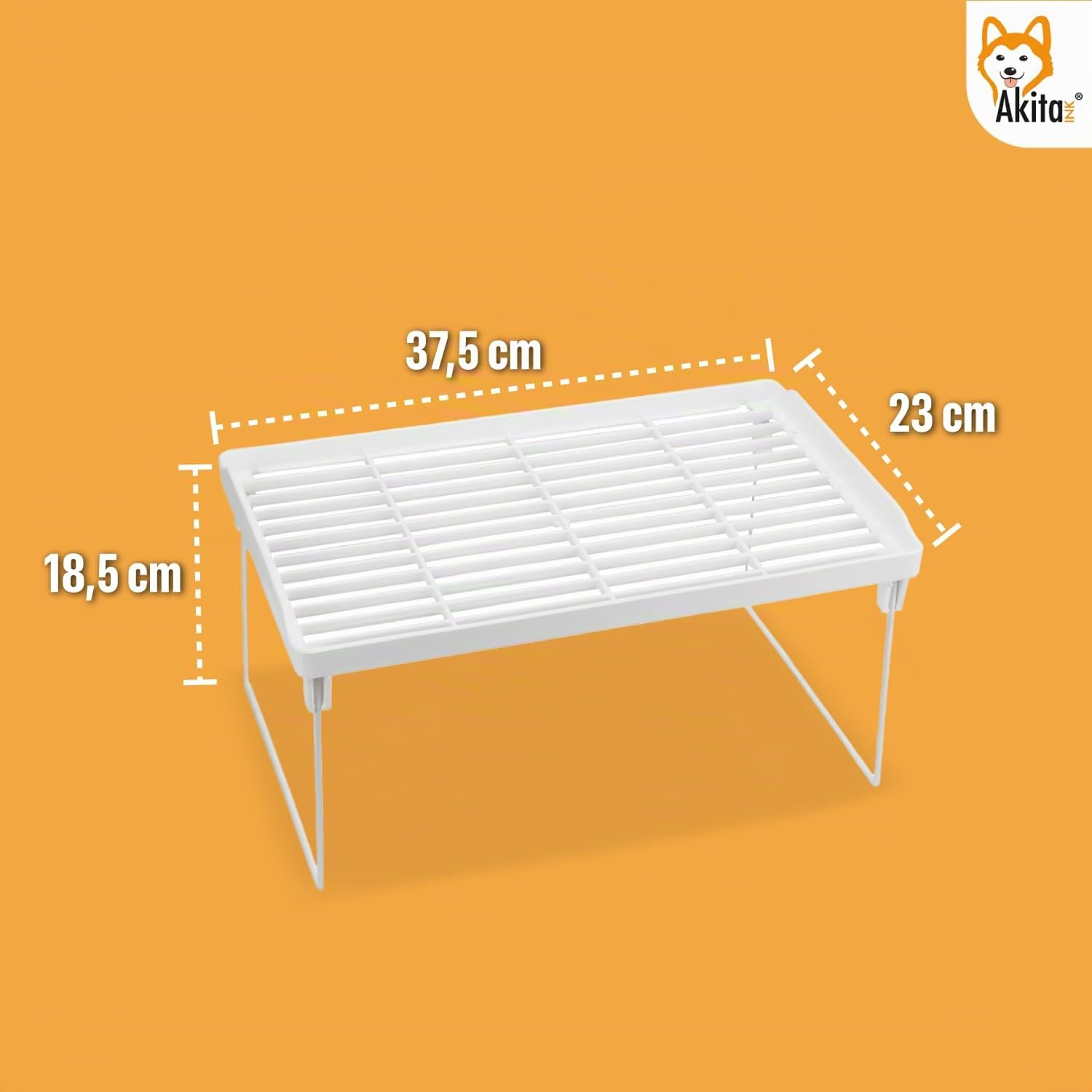 Akitaink scaffale portaspezie bianco impilabile set 4 pz