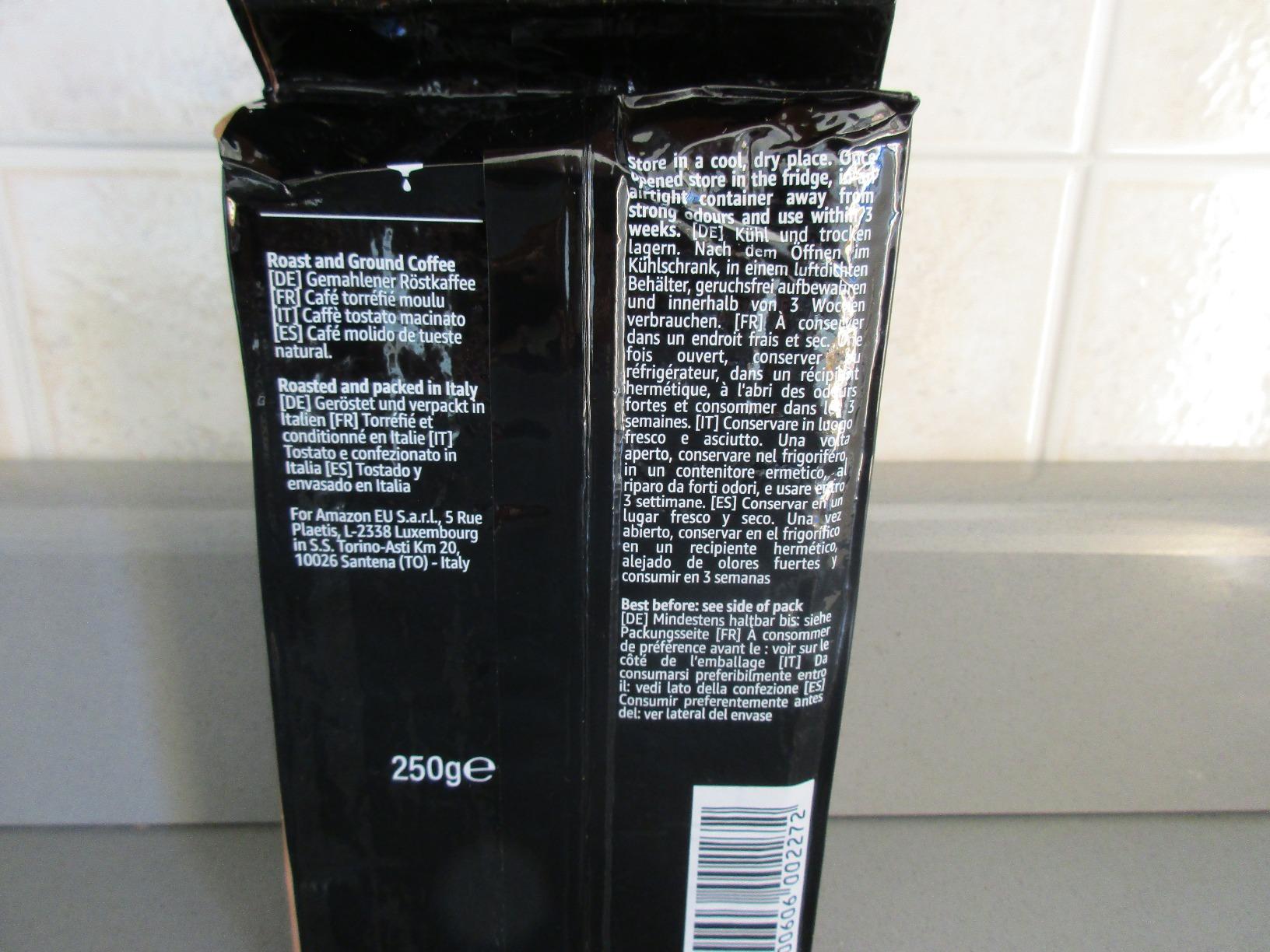 by Amazon Espresso Crema caffè macinato 4x250g tostatura chiara