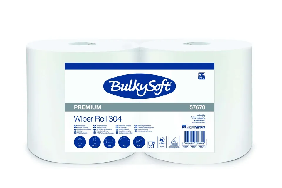 Bulkysoft Premium Wiper Roll 304 rotolo carta 2 veli