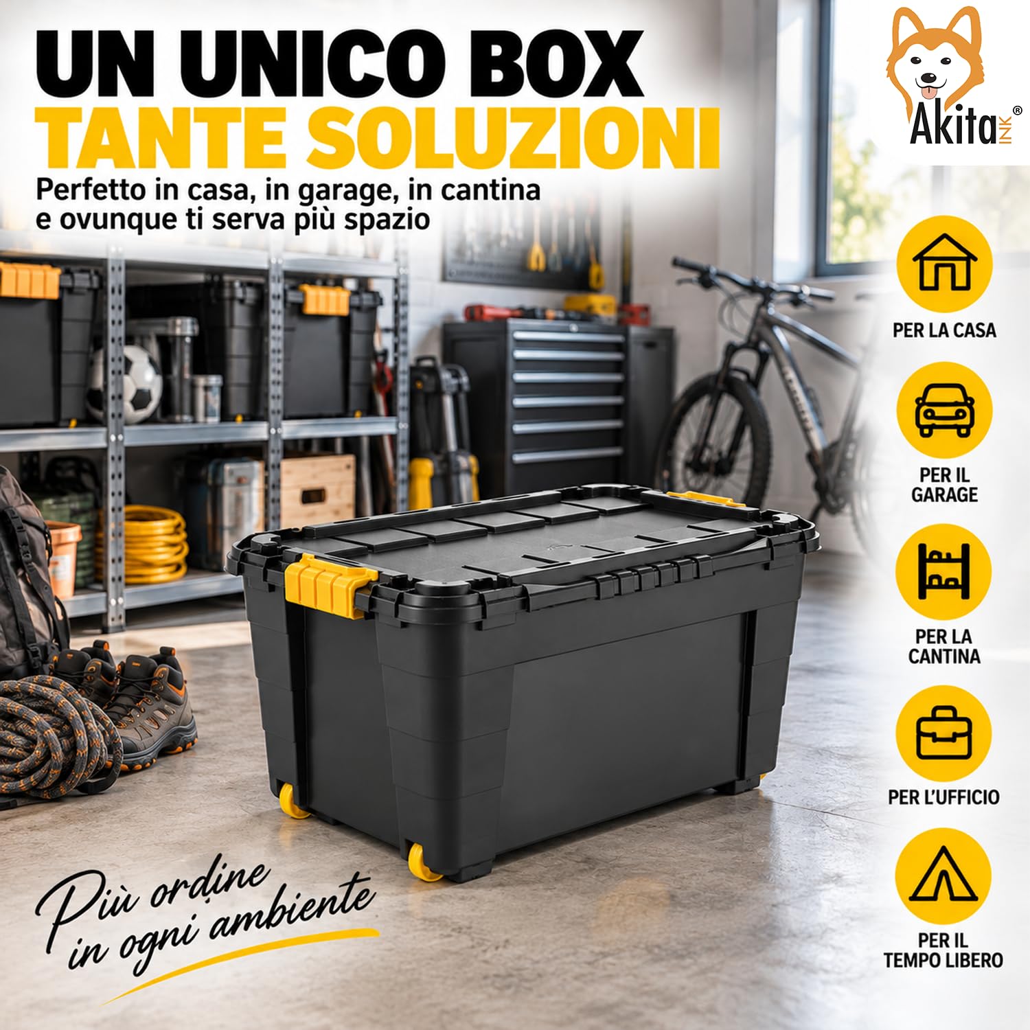 Akitaink Magic4Up box contenitore 60 L nero 1 pezzo