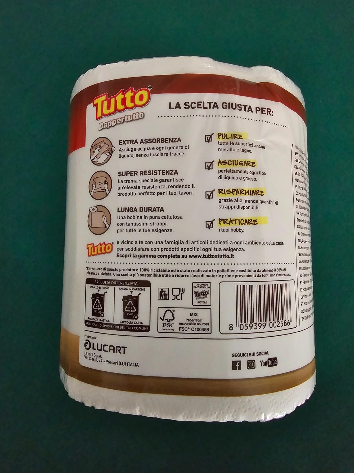 Tutto Dappertutto asciugatutto 6 rotoli 2 veli assorbente