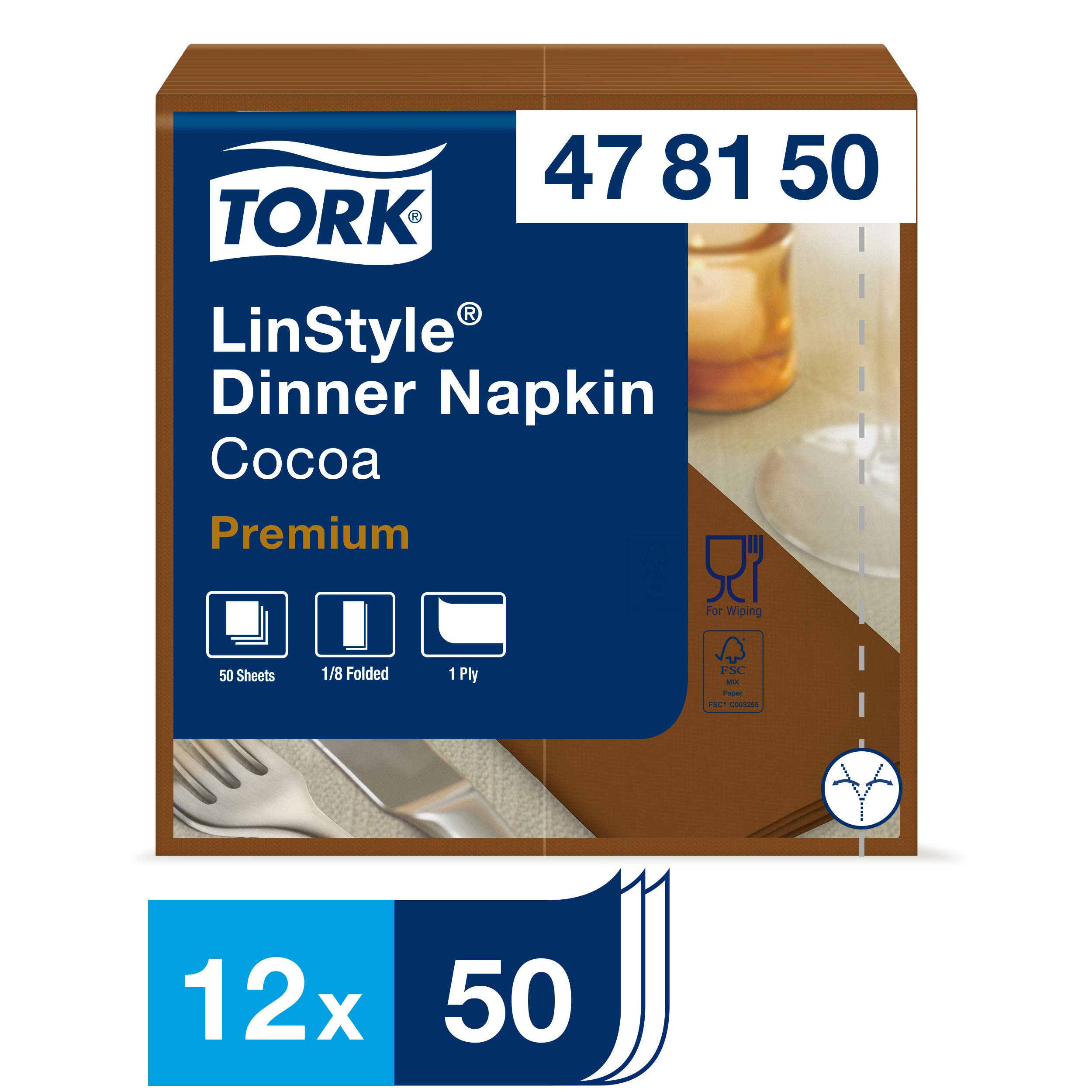 Tork LinStyle 478150 tovagliolo dinner cacao 40x39 cm 600 pz