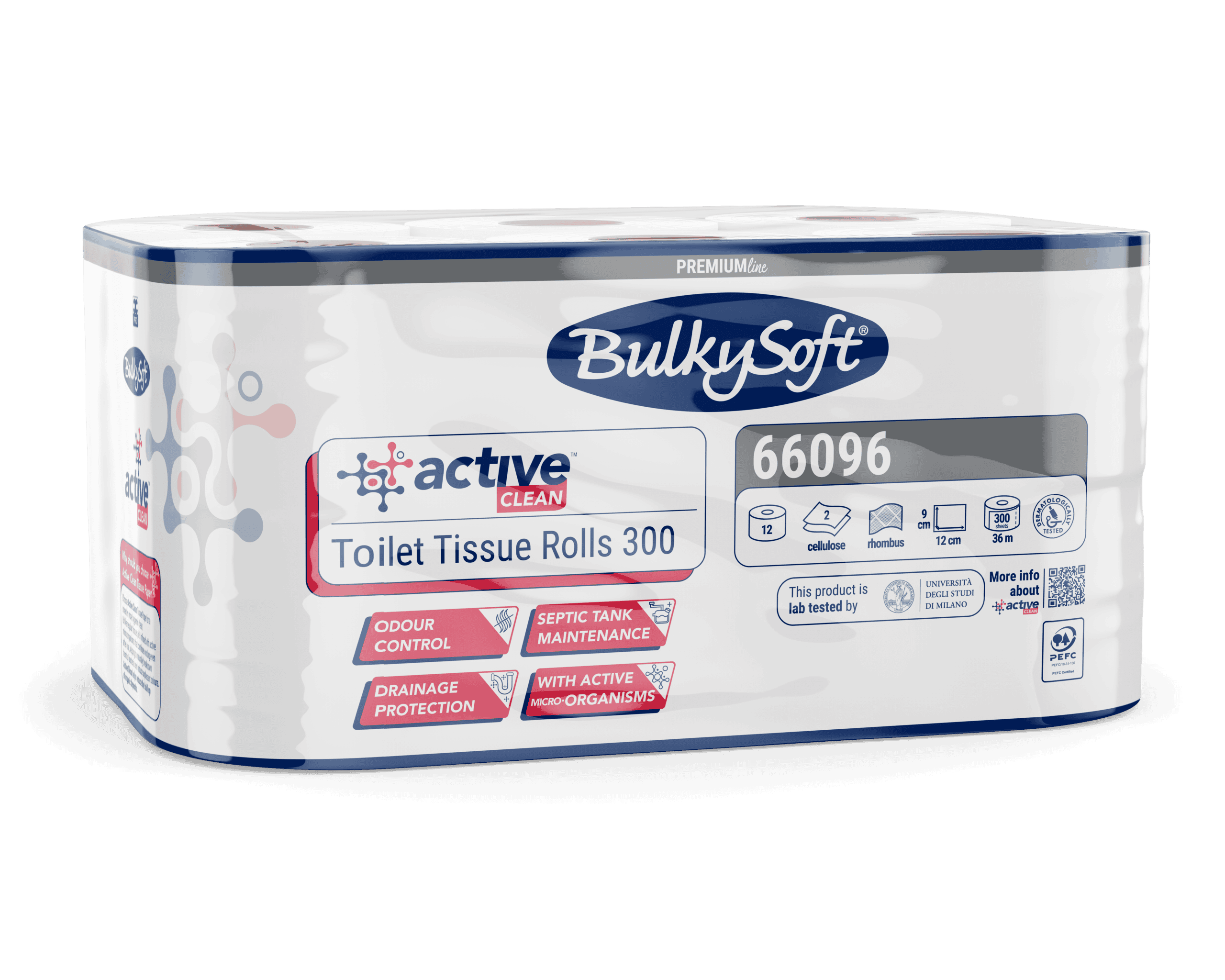 Bulkysoft Premium 300 Active Clean carta igienica rotolo
