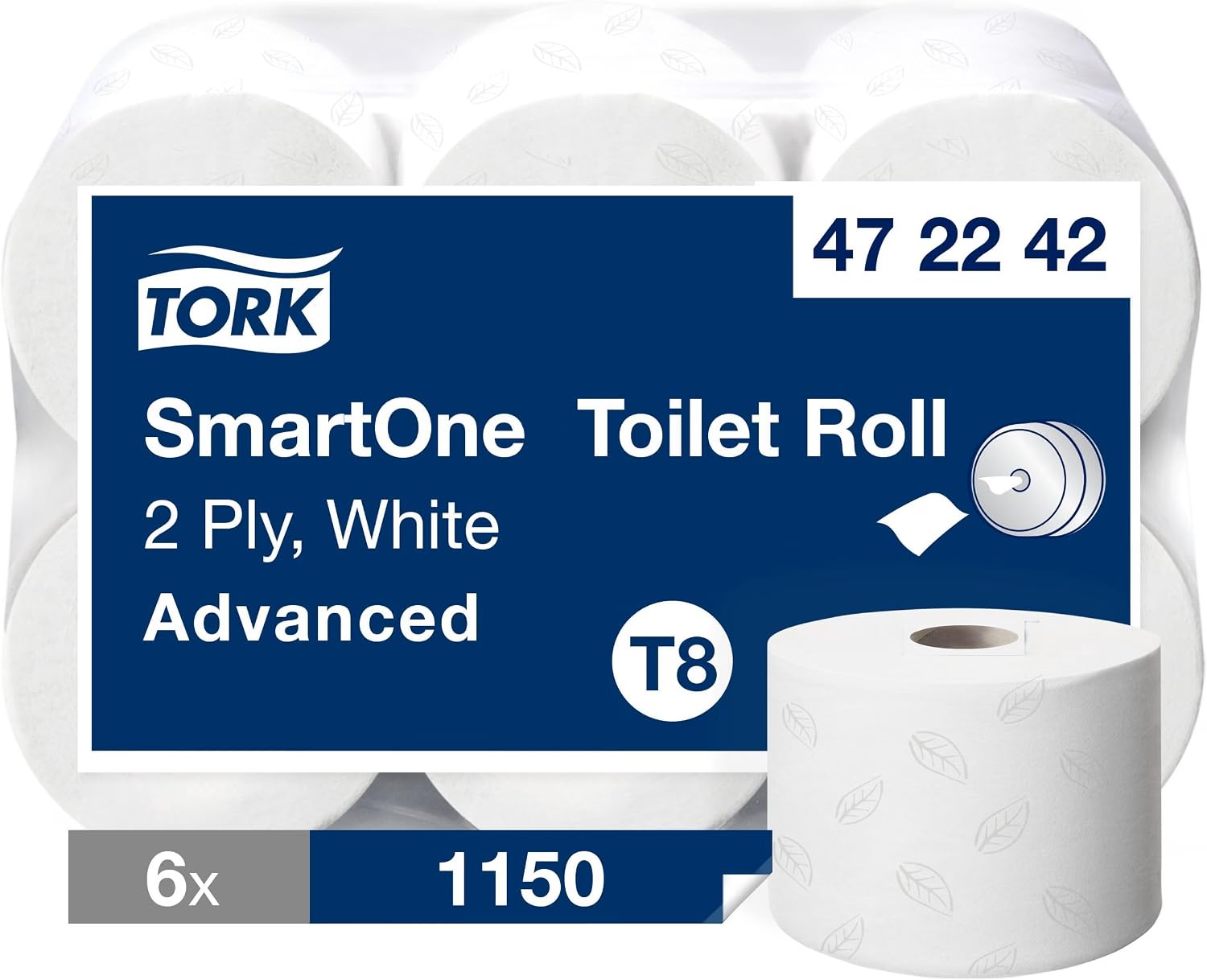 Tork SmartOne T8 472242 carta igienica senza anima 6 rotoli x 1150 fogli
