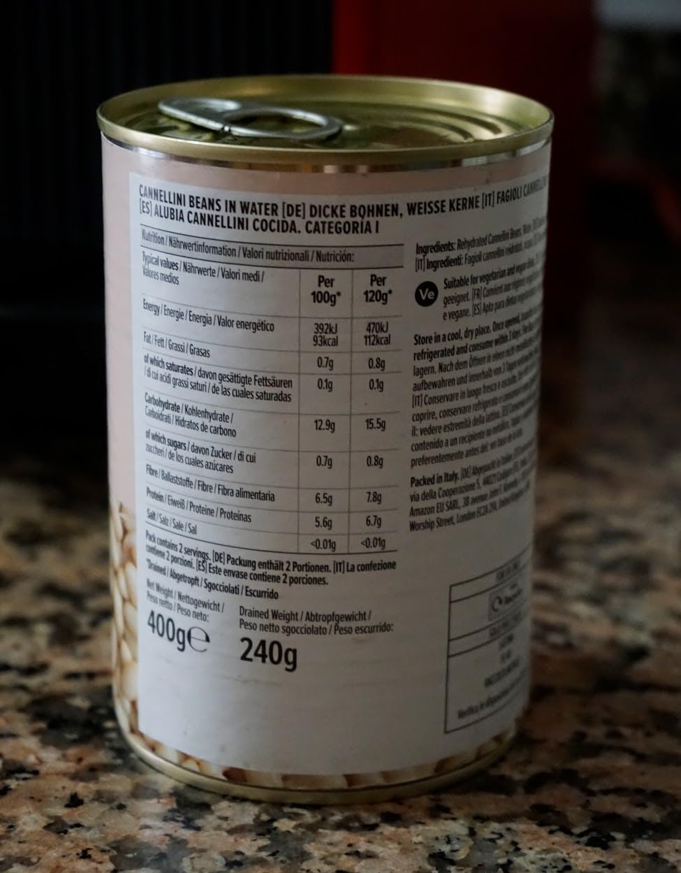 by Amazon Fagioli Cannellini in Acqua 400g vegani