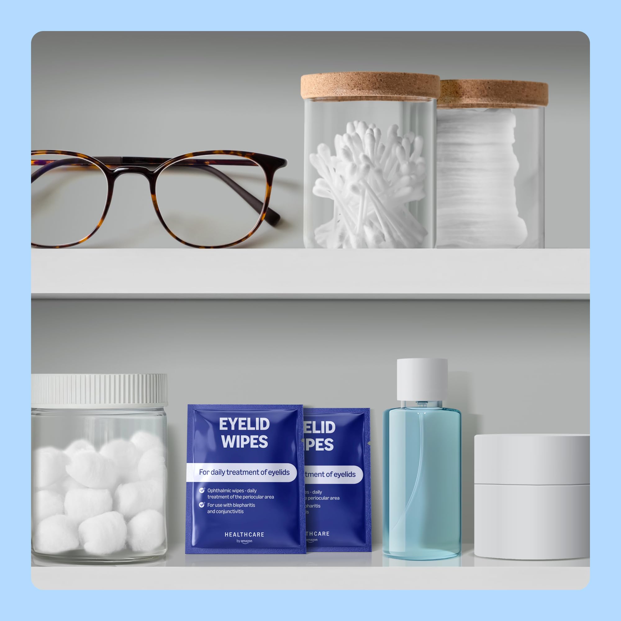Healthcare by Amazon salviettine palpebre 60 pezzi inodori