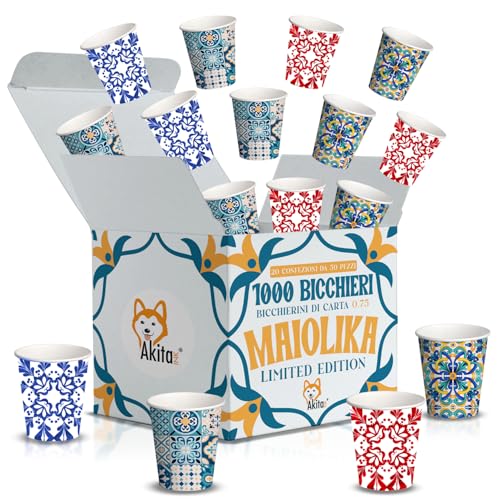 Akitaink Maiolika bicchieri caffè carta 75 ml 1000 pezzi