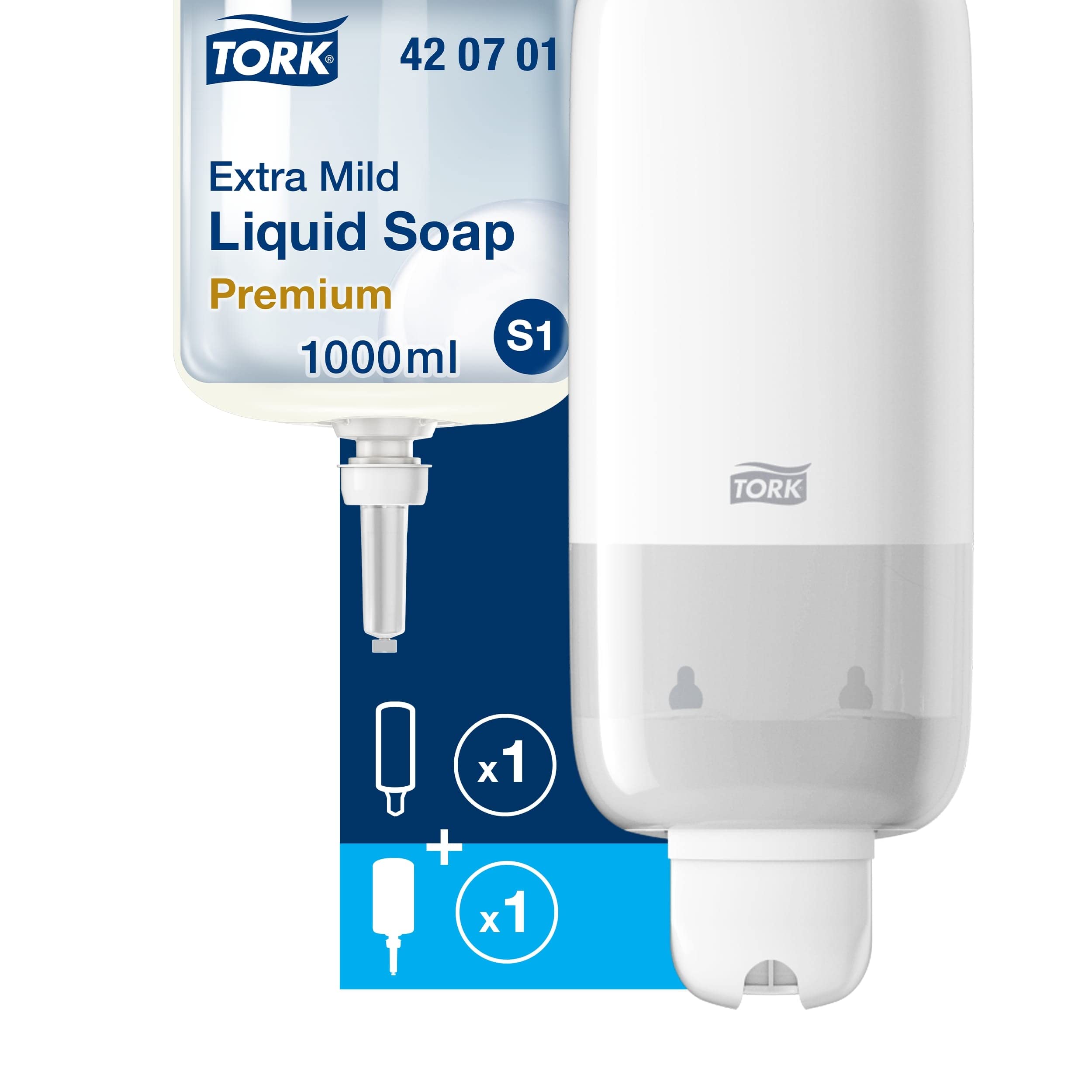 Tork Elevation S1 dispenser sapone bianco + 1000 ml