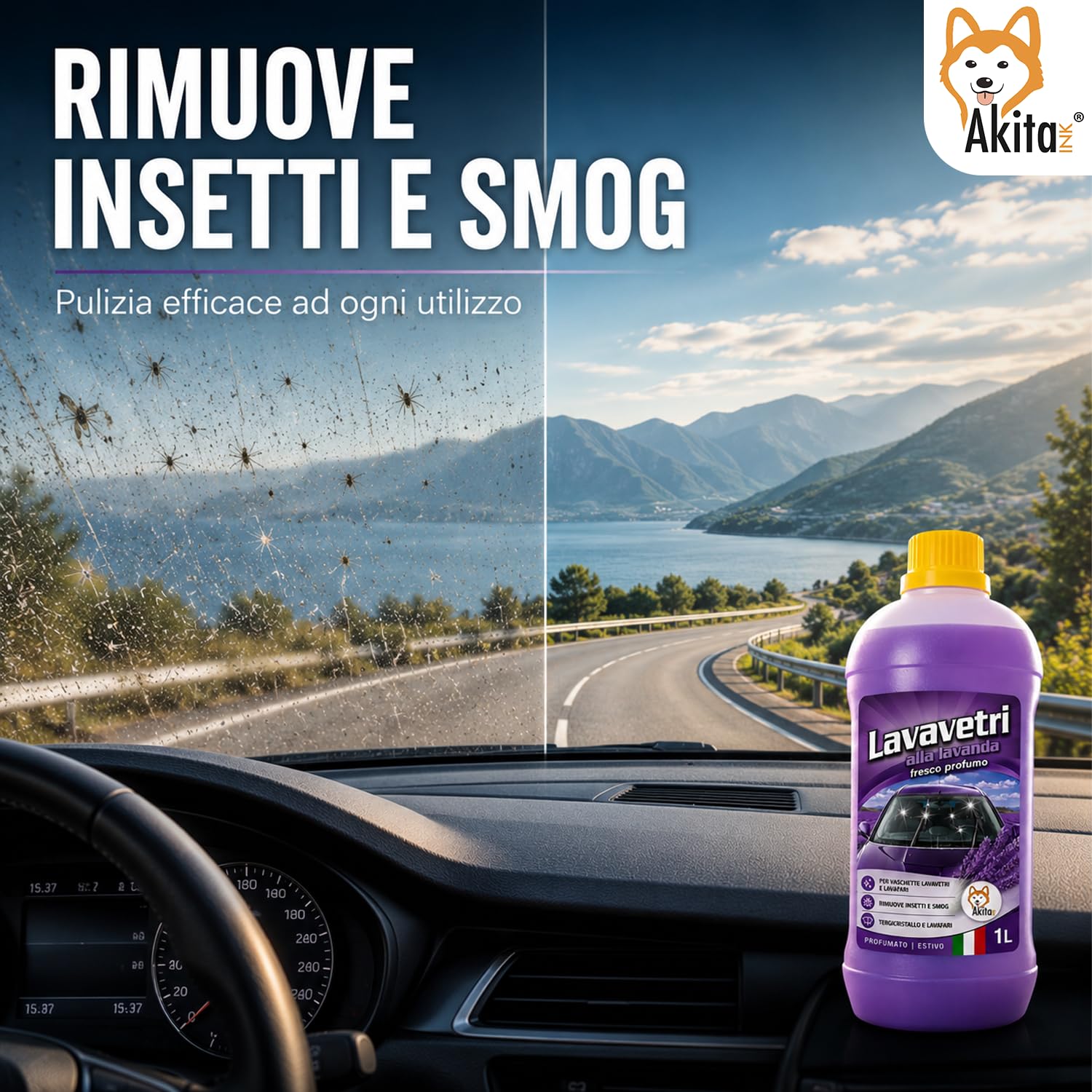 Akitaink Lavavetri Auto Estivo Concentrato 1 L Lavanda