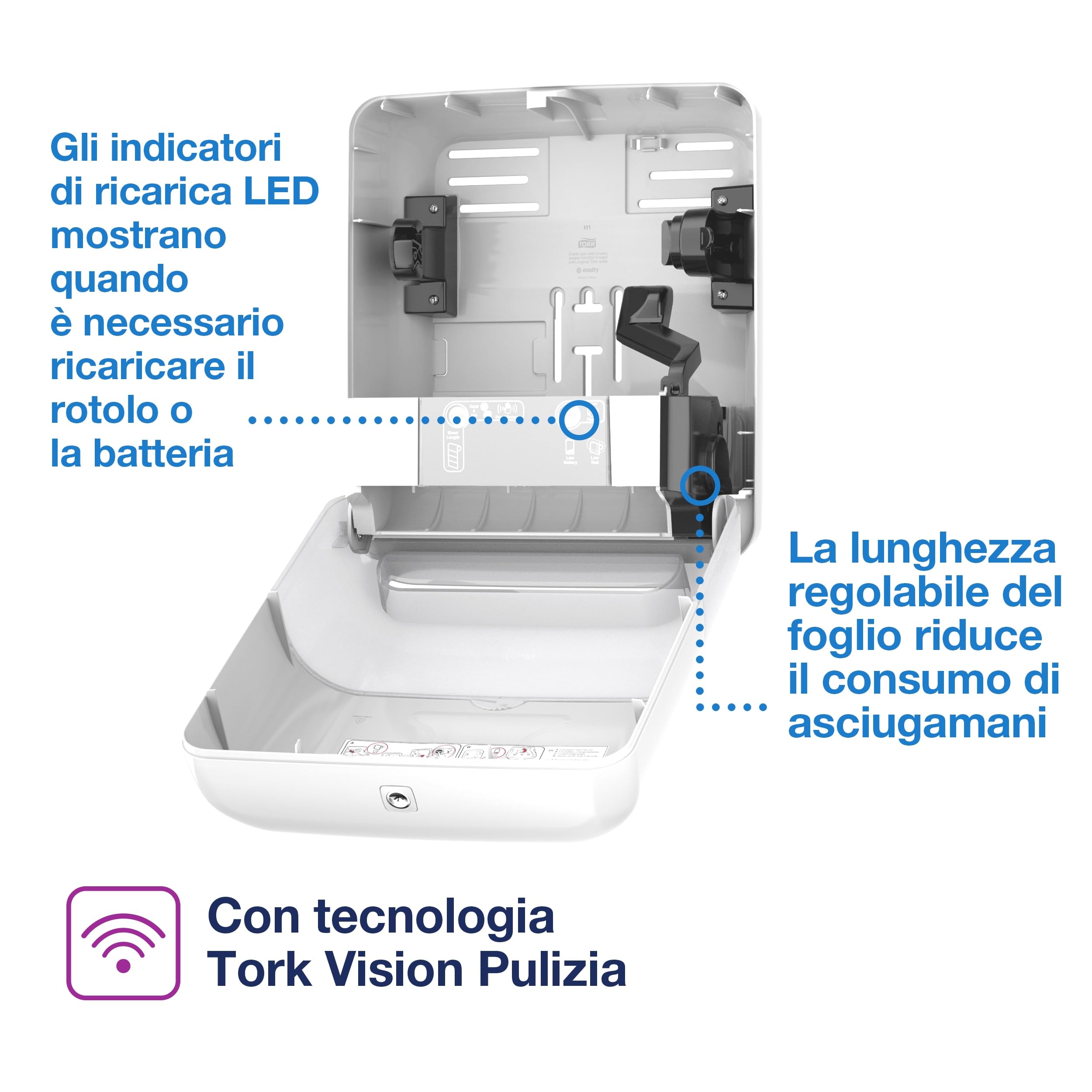Tork Matic Elevation 551100 dispenser asciugamani H1 bianco