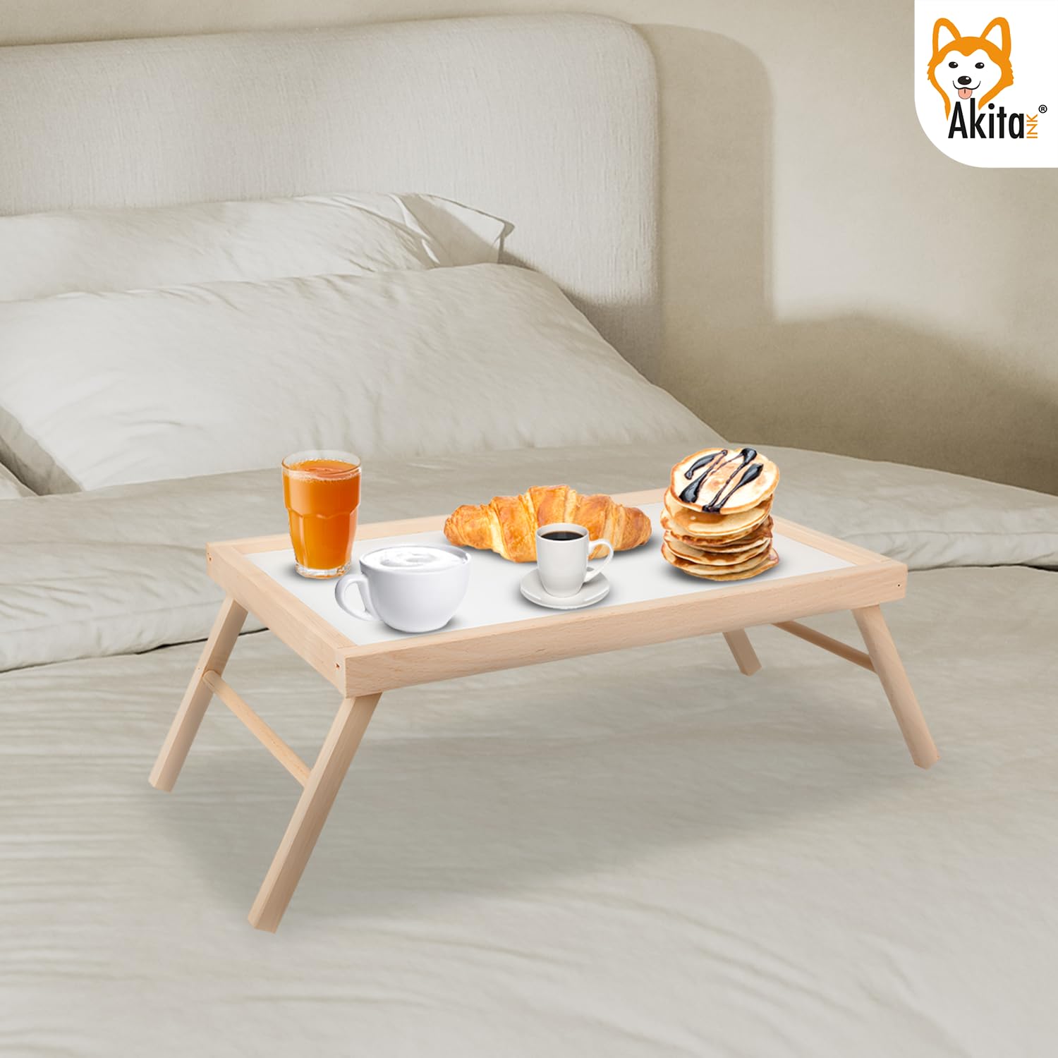 Akitaink vassoio colazione letto pieghevole faggio 50x33 cm