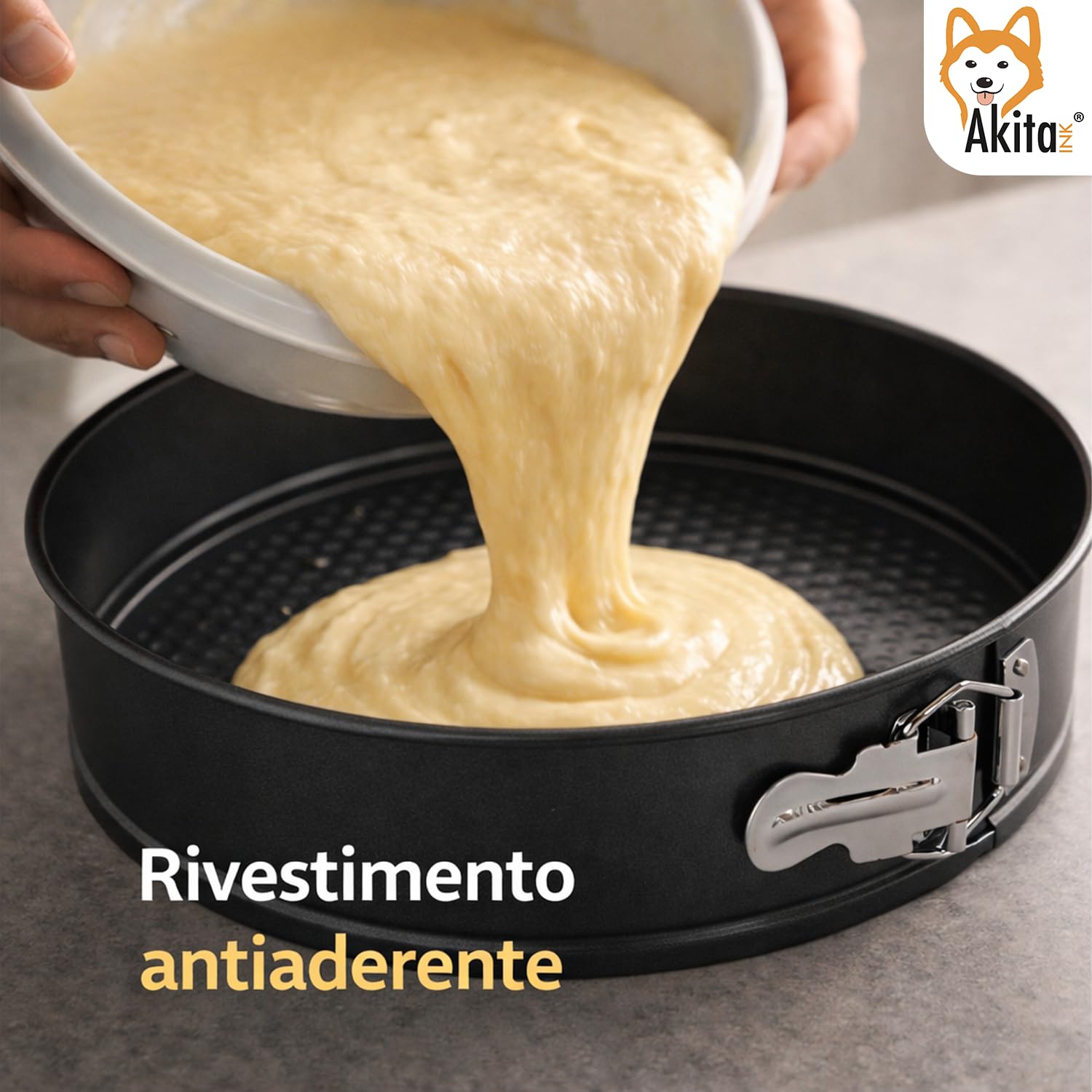 Akitaink Tortiera a cerniera antiaderente 18 cm per cheesecake
