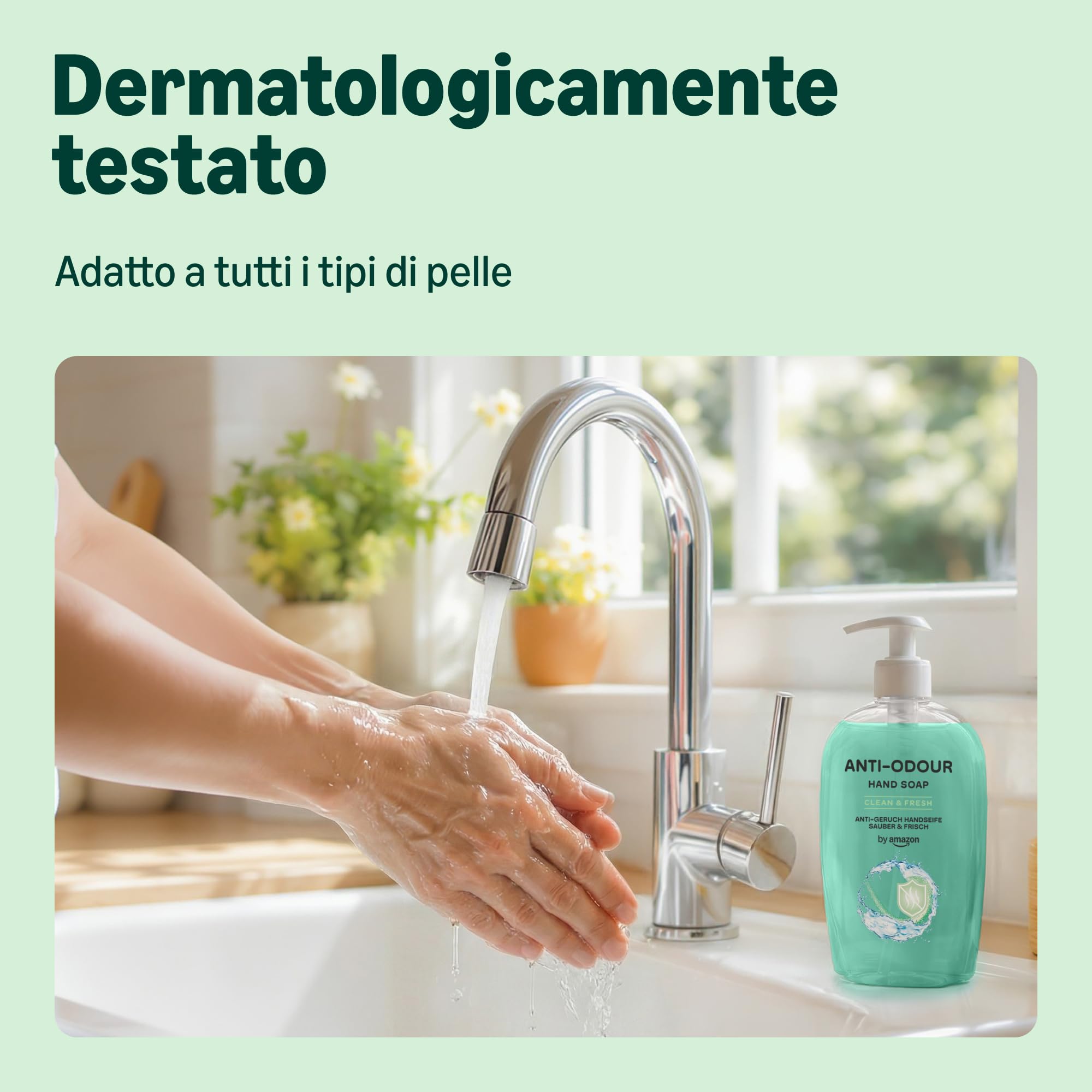 by Amazon Sapone Mani Liquido Limone e Menta 4x500 ml antiodore