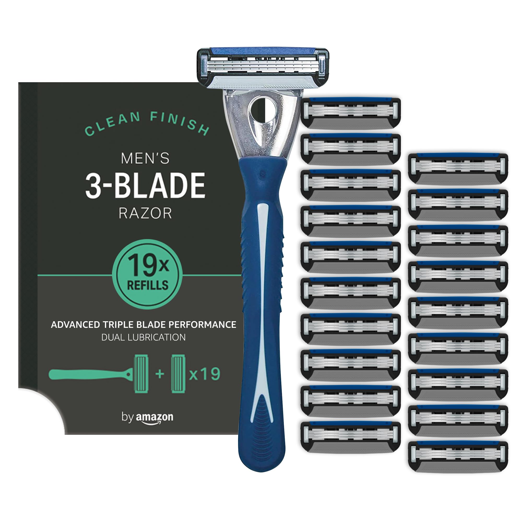 by Amazon rasoio uomo 3 lame con 19 ricariche pelli sensibili
