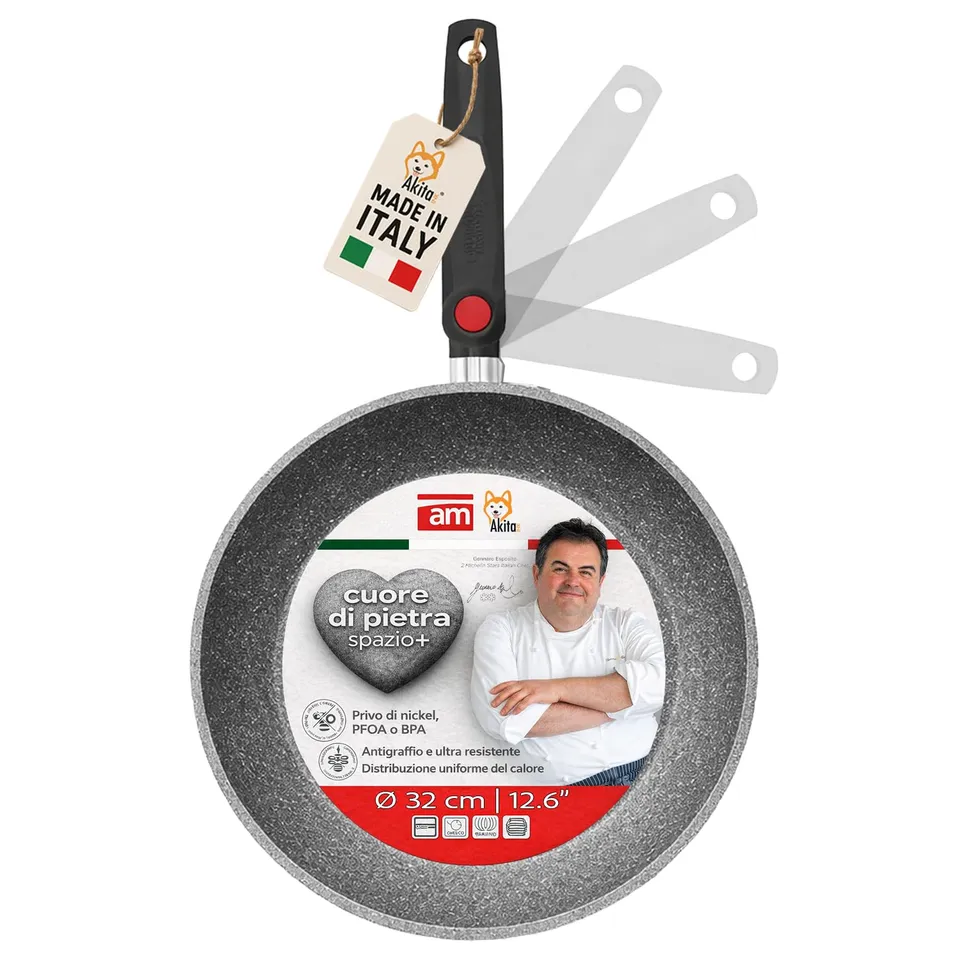 Akitaink Cuore di Pietra Padella Antiaderente 32 cm induzione