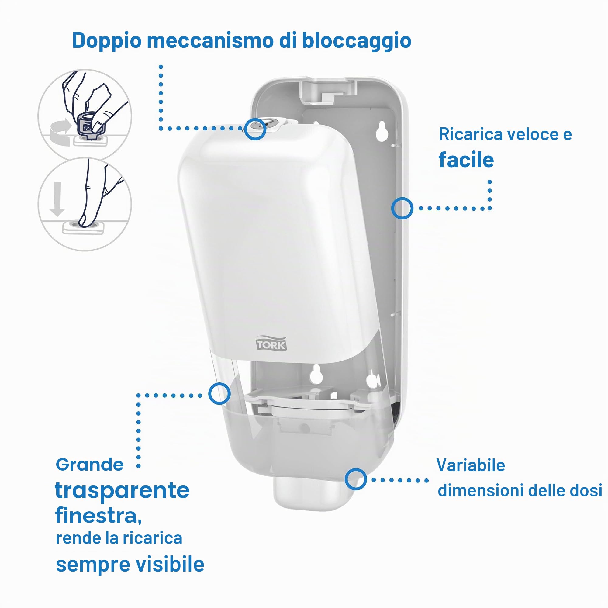 Tork Elevation 564500 dispenser sapone S4 bianco schiuma